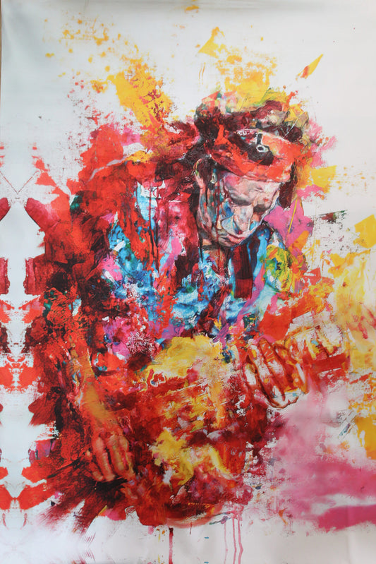 Pop Art Painting of Keith Richards, giant size Unstretched Canvas, 44"x64"