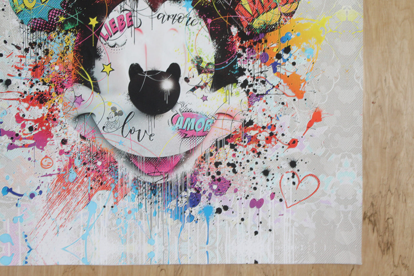 Miki Mister Brainwash Giant size Pop Art Unstretched Painting, 52"x52"