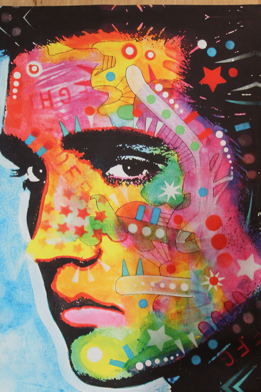King Elvis Presley , A Dean Russo Replica, of Giant Unstretched Canvas, 52"x64"
