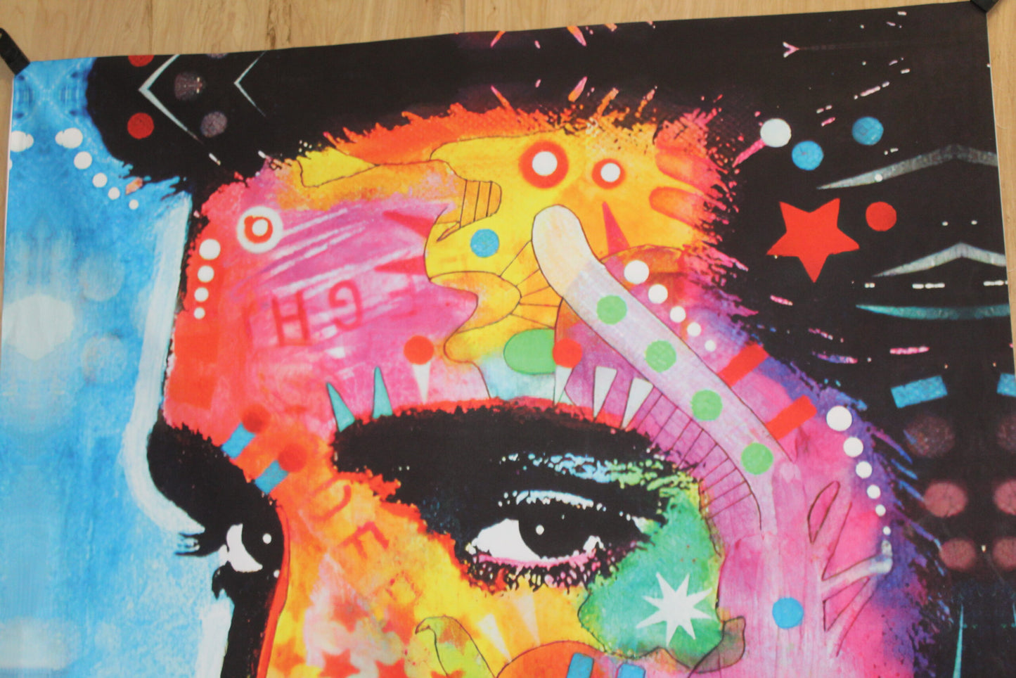King Elvis Presley , A Dean Russo Replica, of Giant Unstretched Canvas, 52"x64"