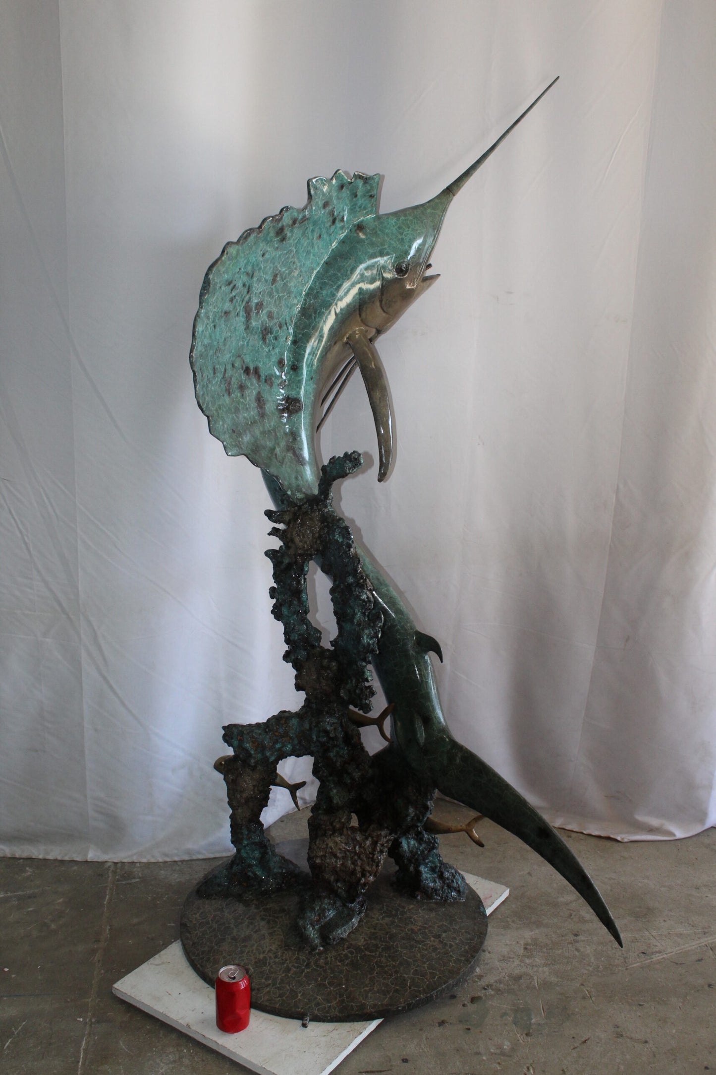 Lifesize Bronze Sailfish Bronze Statue Capturing Ocean Majesty 55" x 43" x 78"H