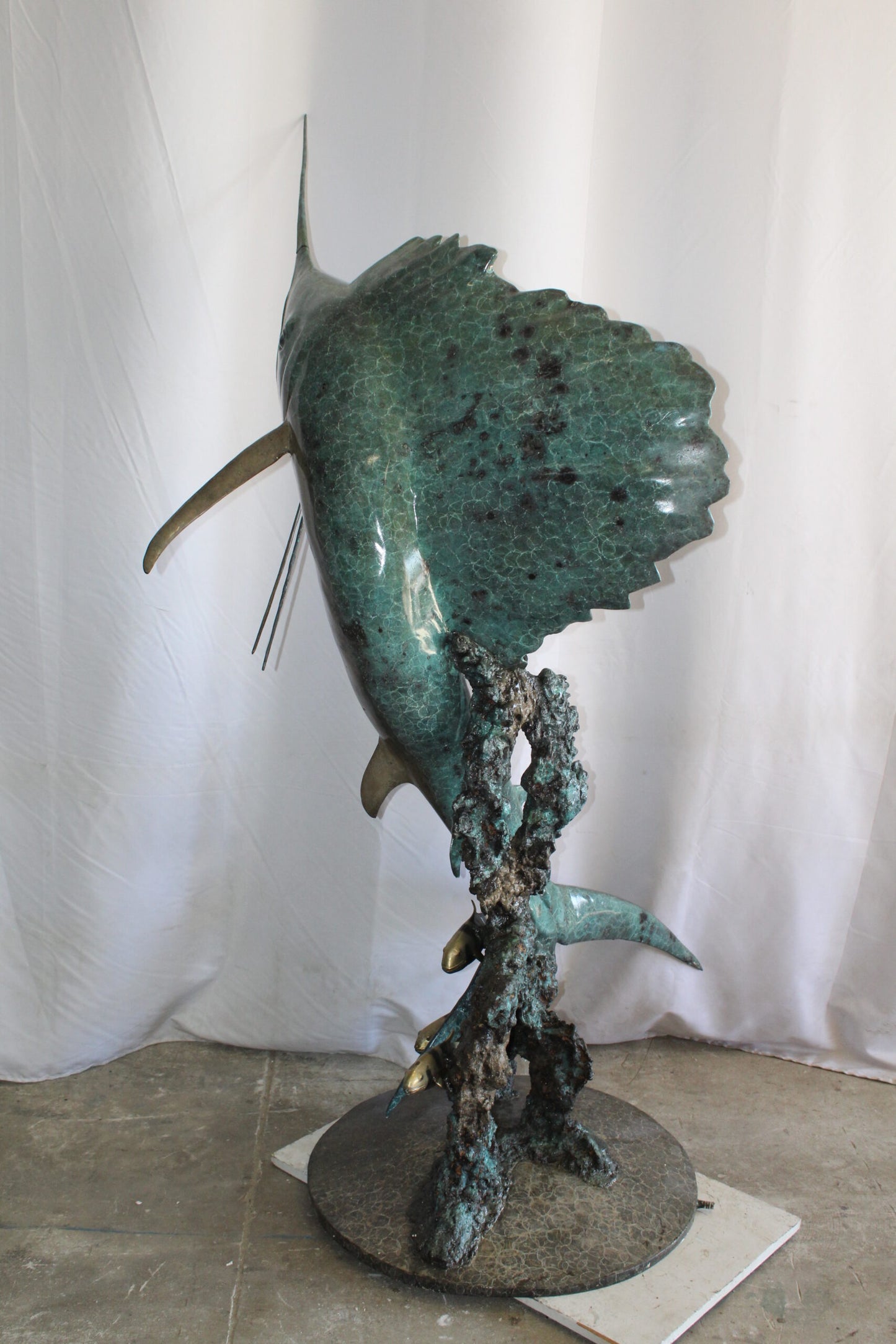 Lifesize Bronze Sailfish Bronze Statue Capturing Ocean Majesty 55" x 43" x 78"H