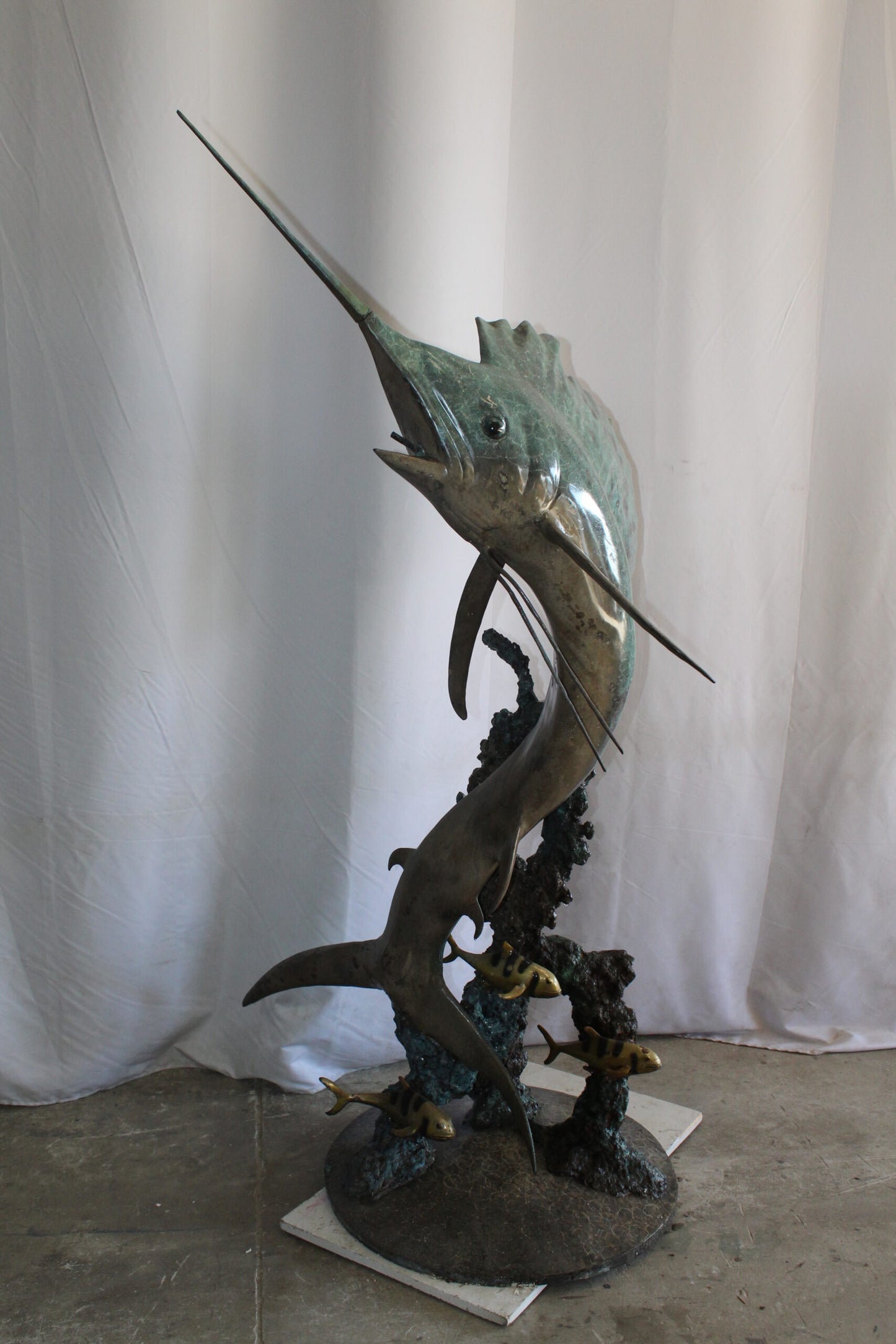 Lifesize Bronze Sailfish Bronze Statue Capturing Ocean Majesty 55" x 43" x 78"H