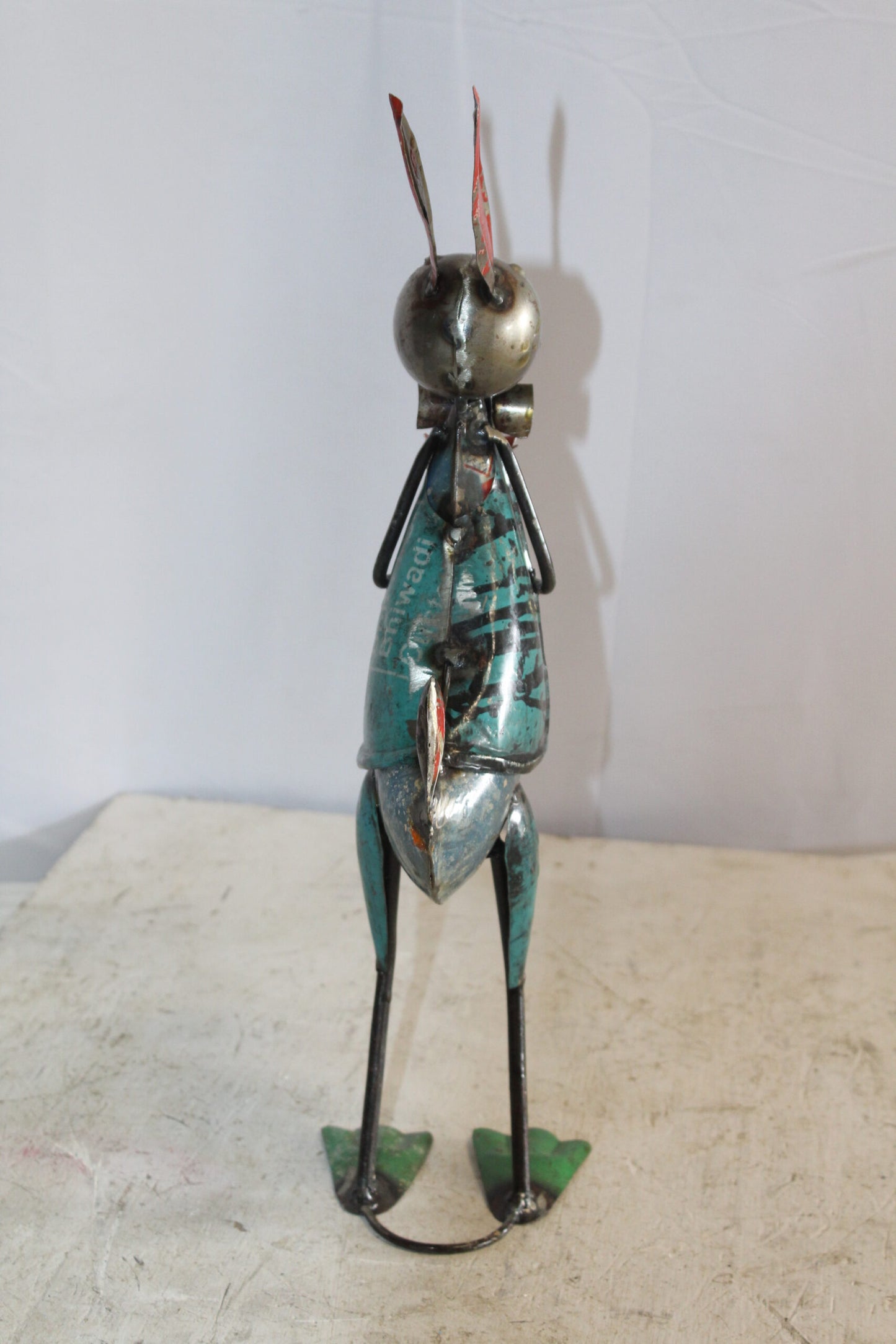 Graceful Thin Metal Bunny Statue, a Whimsical Decor Delight 7" x 4" x 18"H