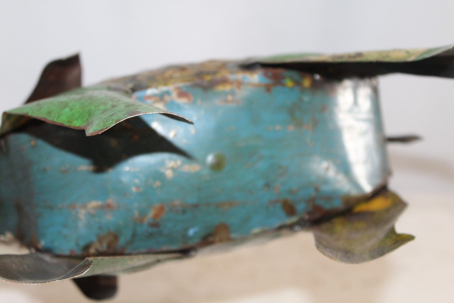 Vibrant Thin Metal Elephant Statue, a Colorful Decor Delight 6" x 17" x 10"H