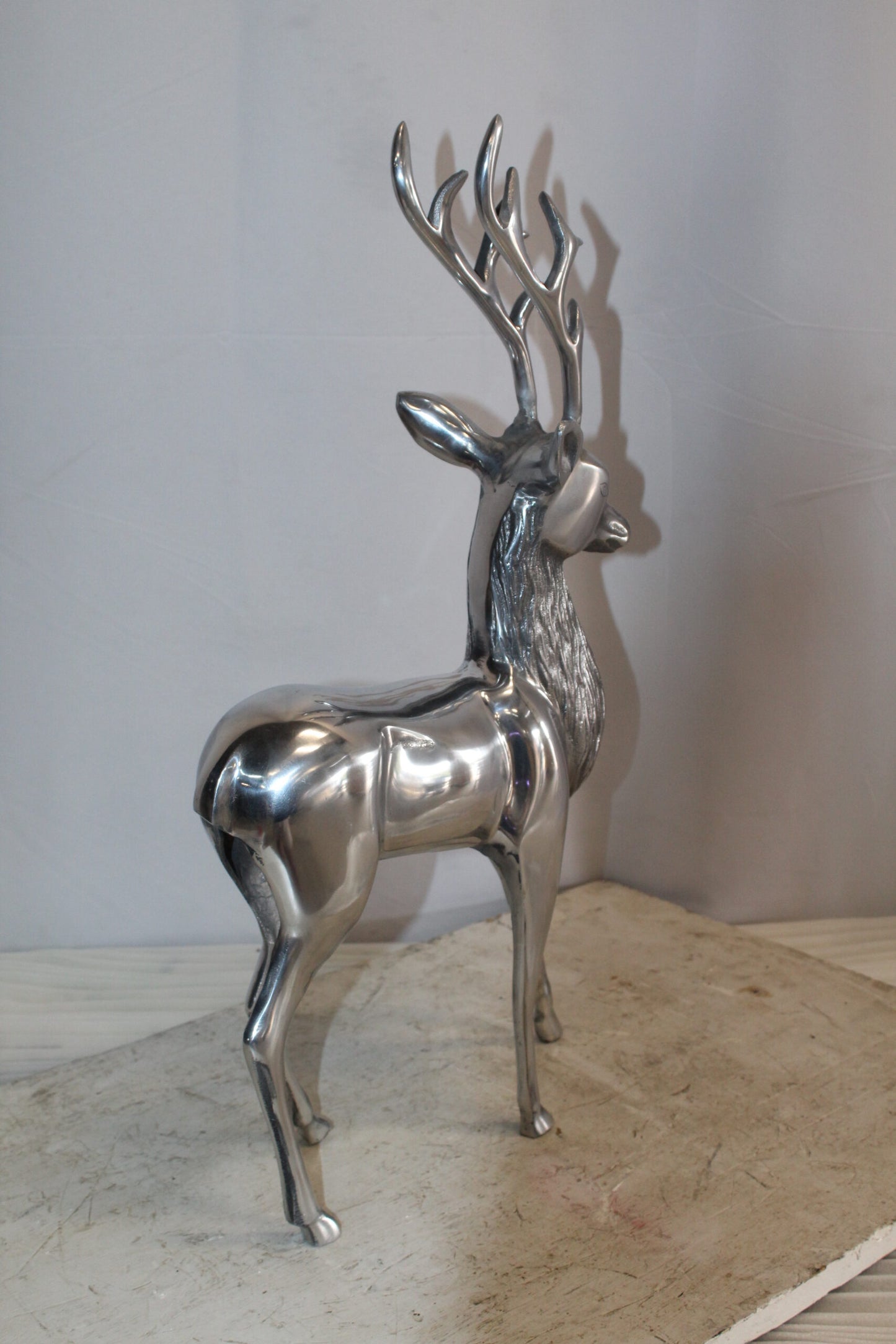 Aluminum Deer Statue, Graceful Wilderness Elegance 13" x 5" x 25"H