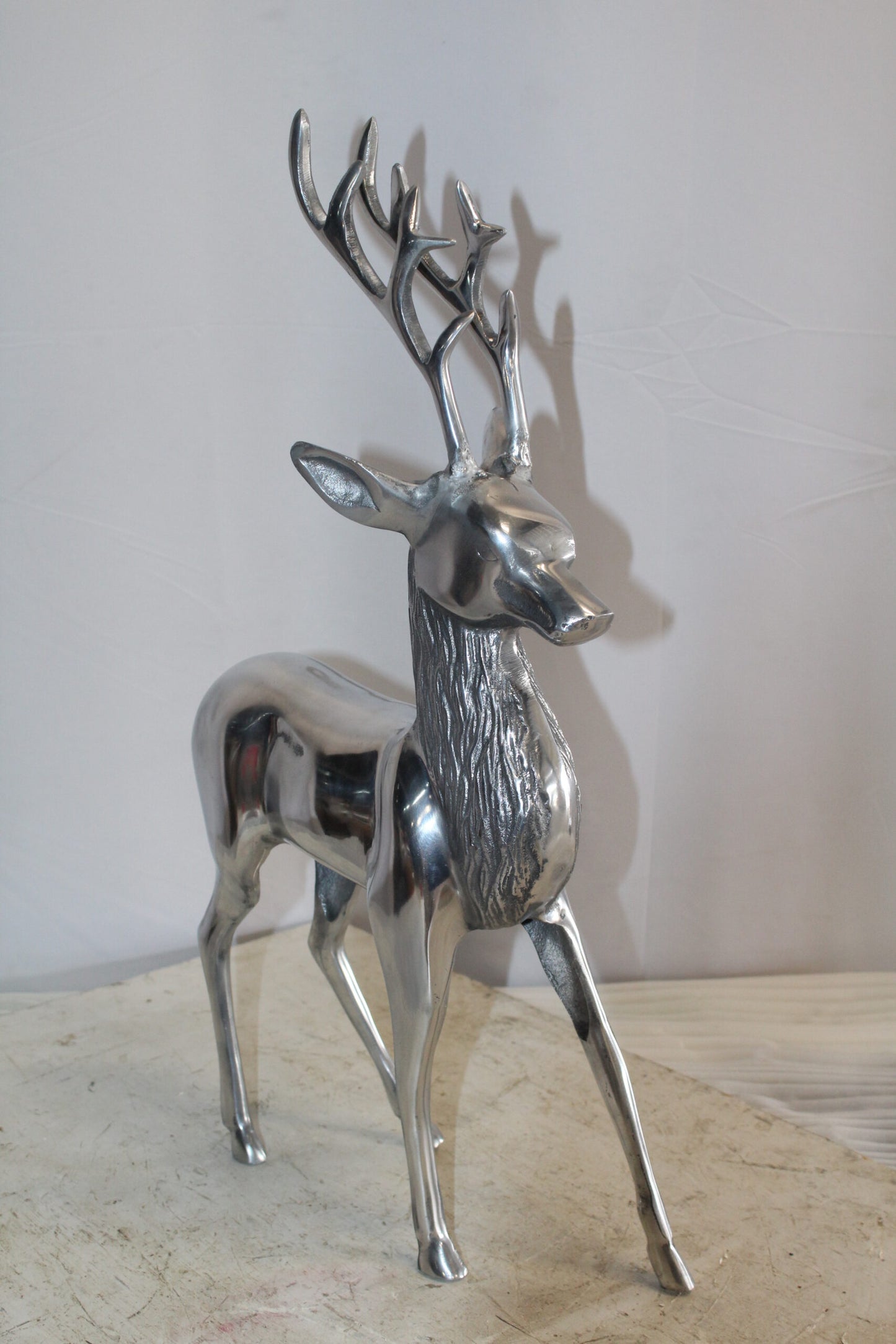 Aluminum Deer Statue, Graceful Wilderness Elegance 13" x 5" x 25"H