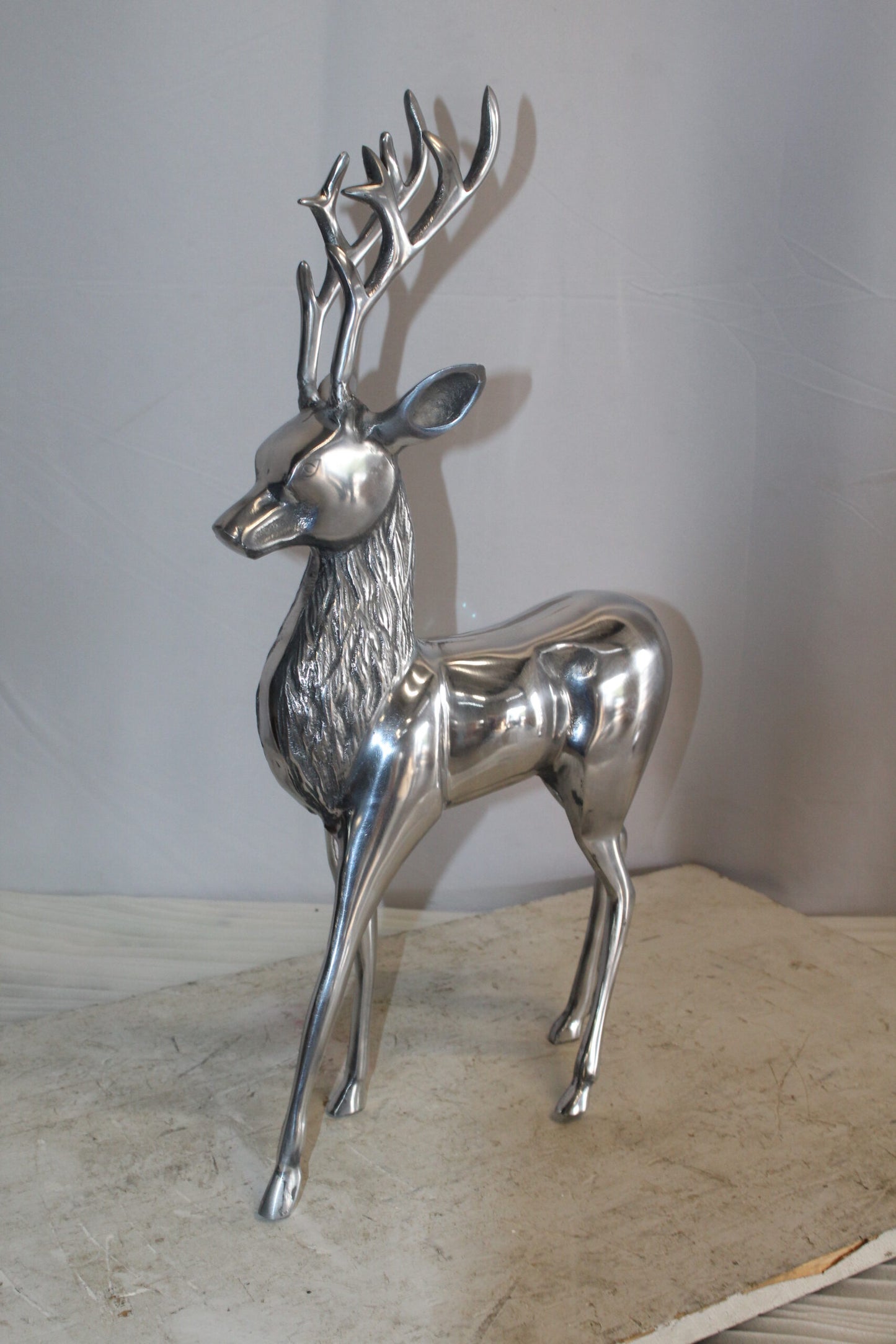 Aluminum Deer Statue, Graceful Wilderness Elegance 13" x 5" x 25"H
