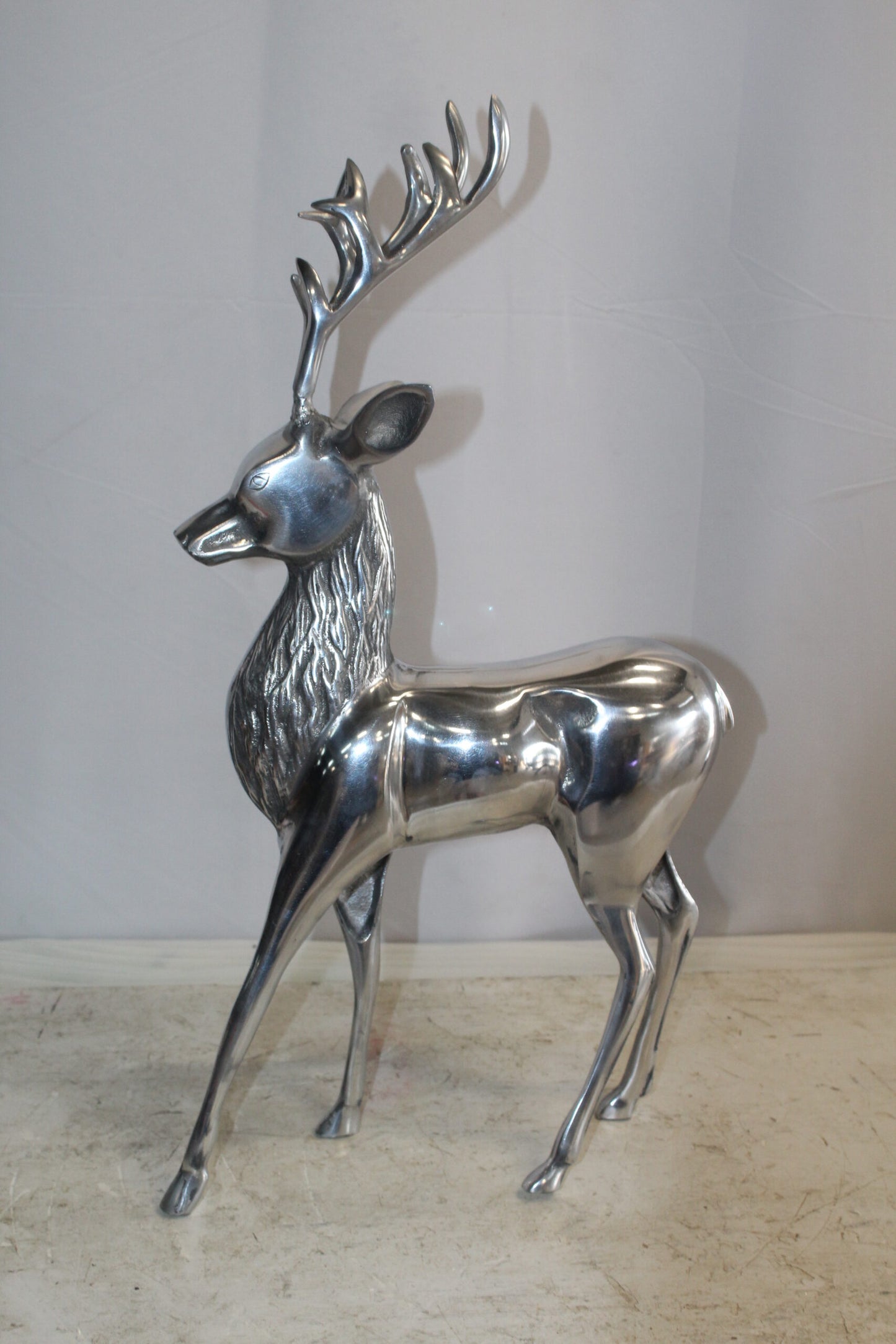 Aluminum Deer Statue, Graceful Wilderness Elegance 13" x 5" x 25"H
