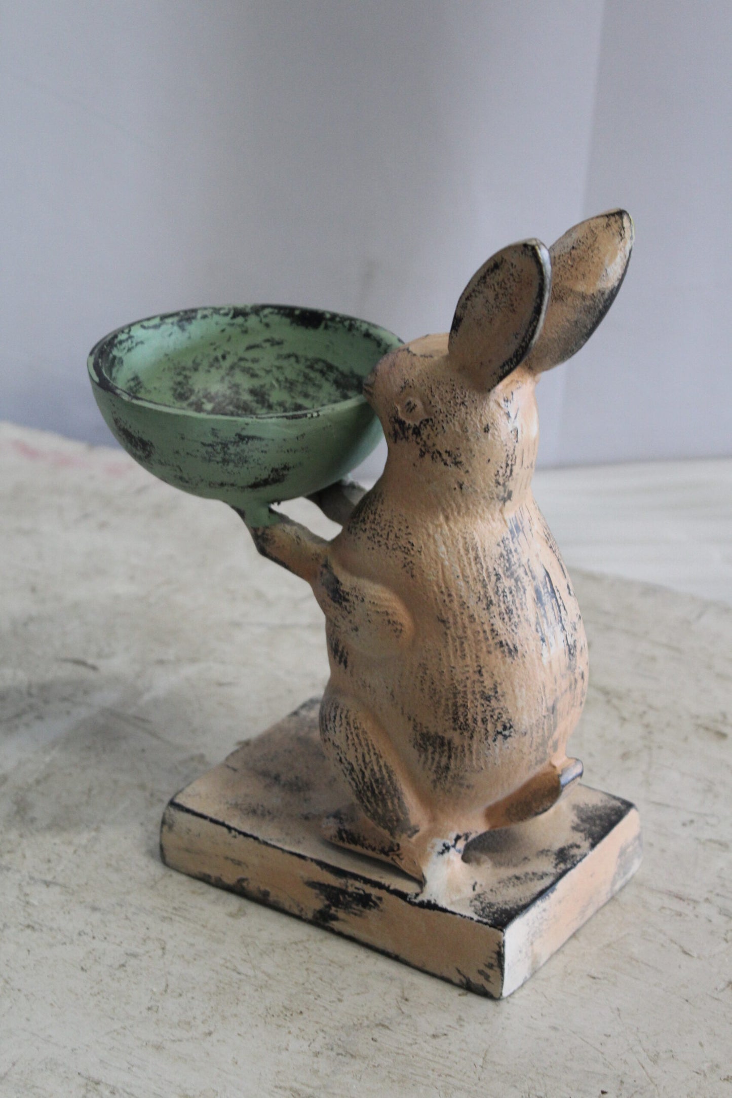 Colorful Aluminum Bunny Statue, Adorable Decor Accent 8" x 5" x 10"H