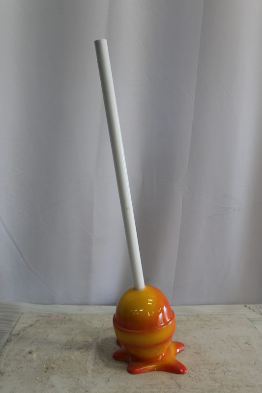 Vibrant Resin Lollipop Statue Orange and Yellow Delight 10" x 10" x 34"H