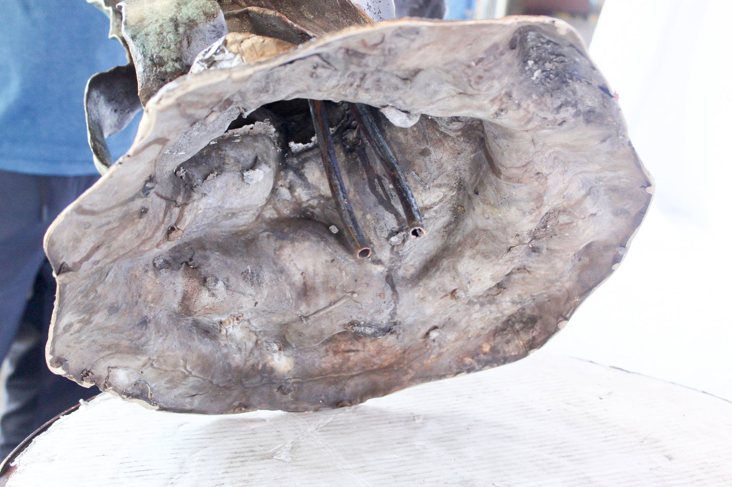 Set of jumping dolphins bronze statue fountain -  Size: 27"L x 16"W x 56"H.