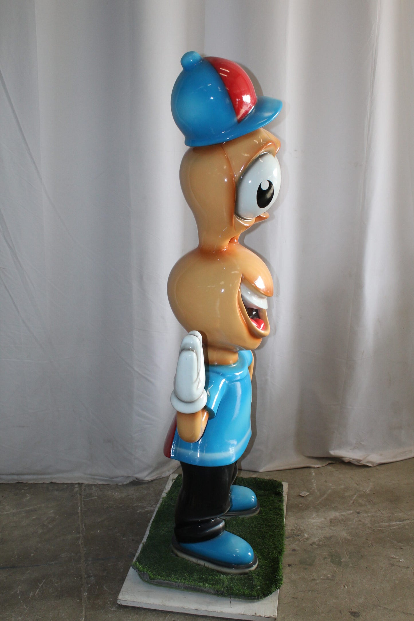 Fiberglass Peanut Cartoon Statue, Nostalgic Comic Charm 36" x 16" x 66"H