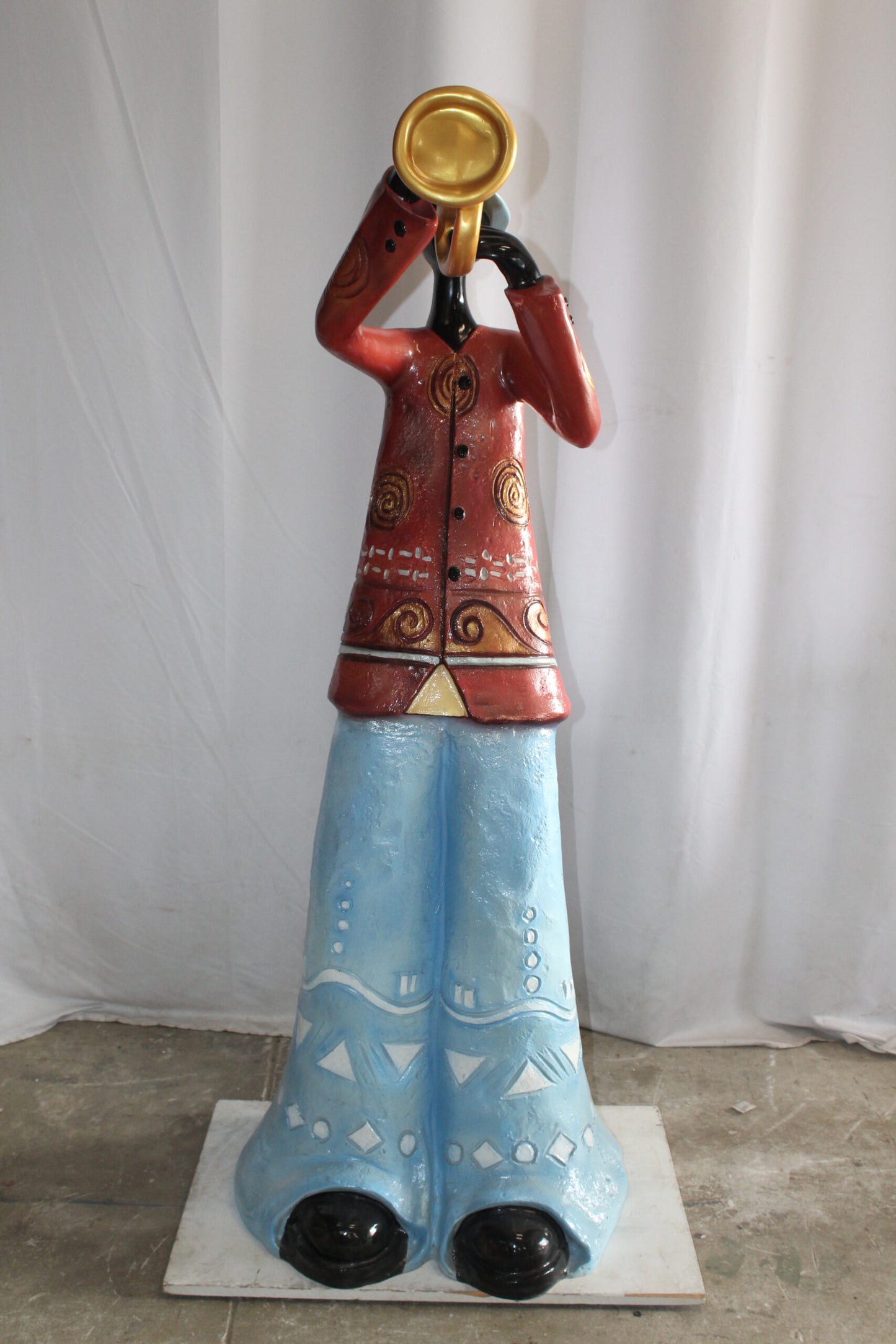 Life Size New Orleans Trumpet Street Musician Resin statue 30" x 21" x 66"H