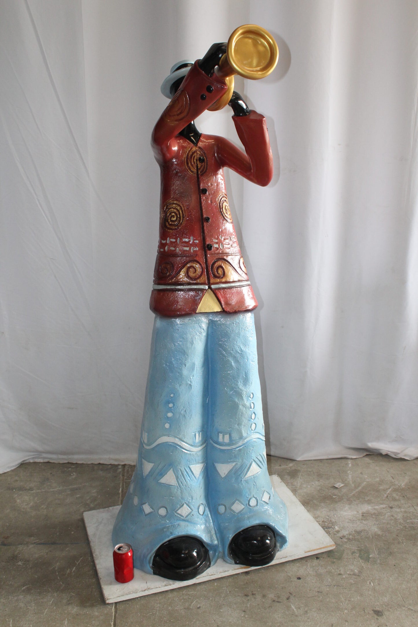 Life Size New Orleans Trumpet Street Musician Resin statue 30" x 21" x 66"H