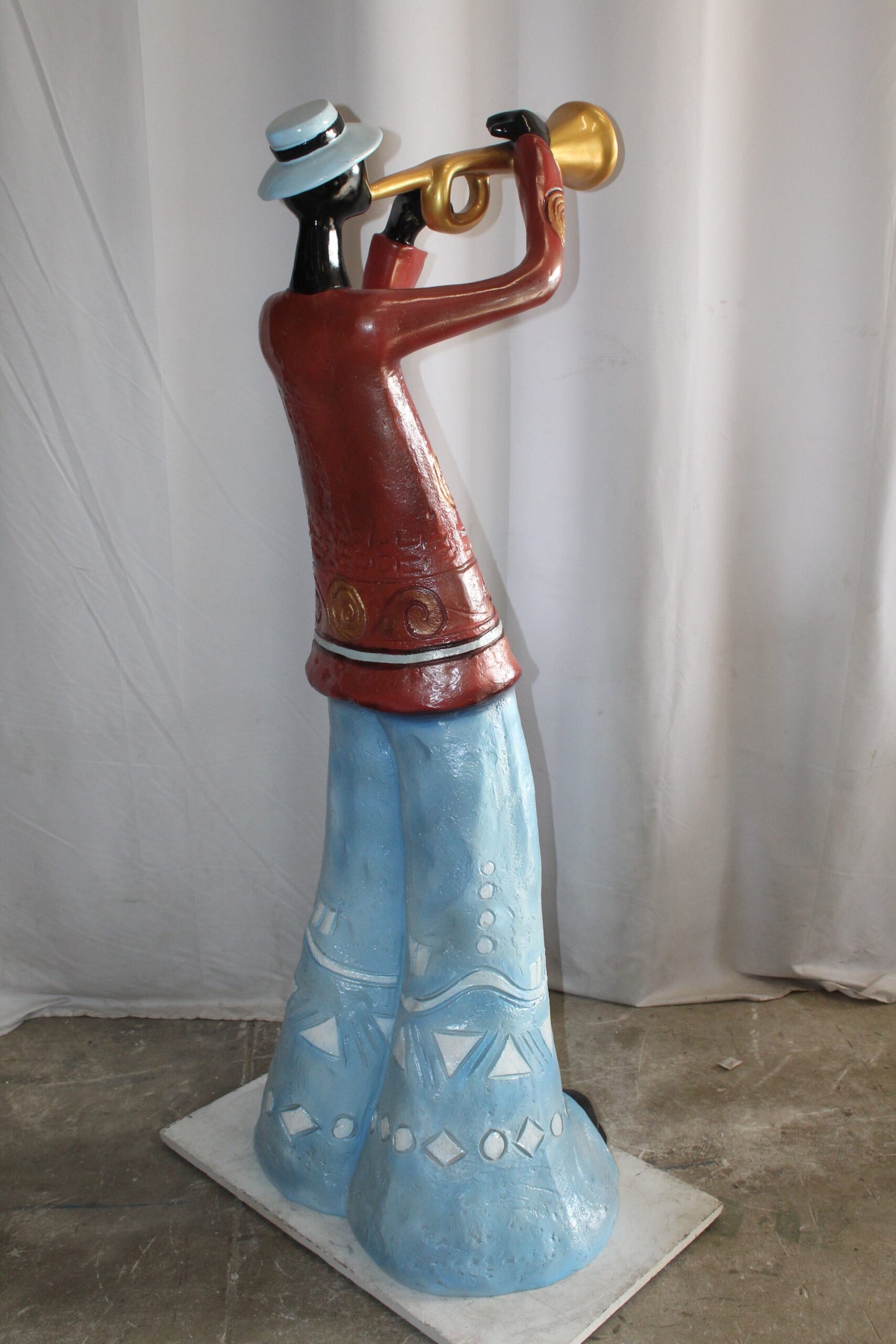Life Size New Orleans Trumpet Street Musician Resin statue 30" x 21" x 66"H
