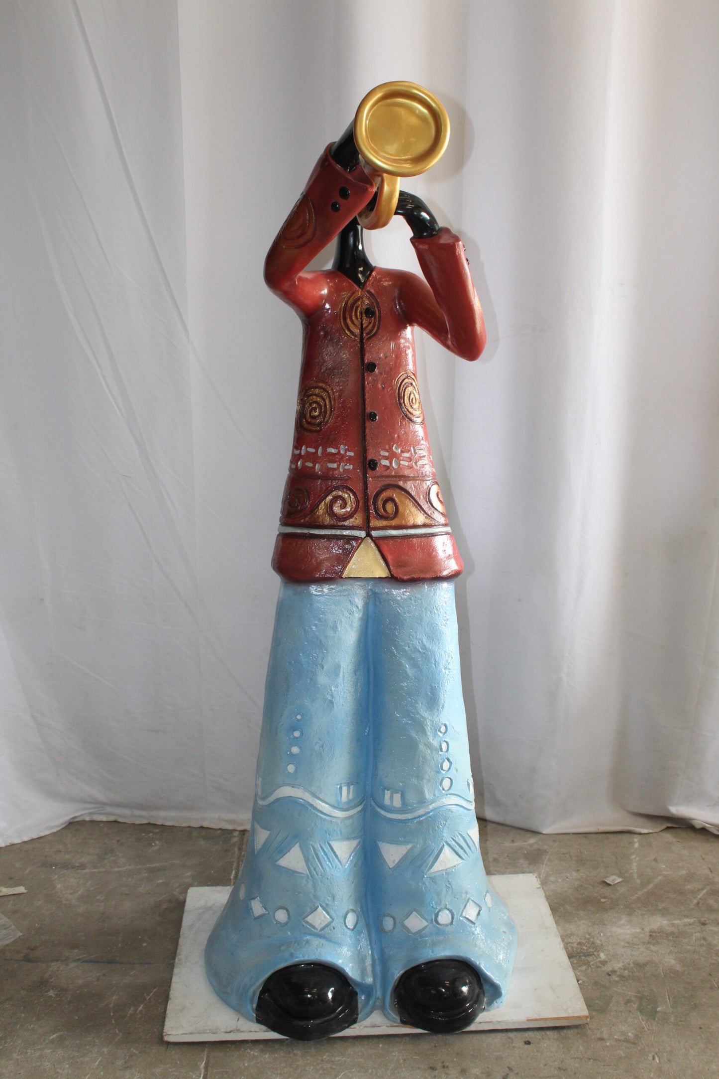 Life Size New Orleans Trumpet Street Musician Resin statue 30" x 21" x 66"H