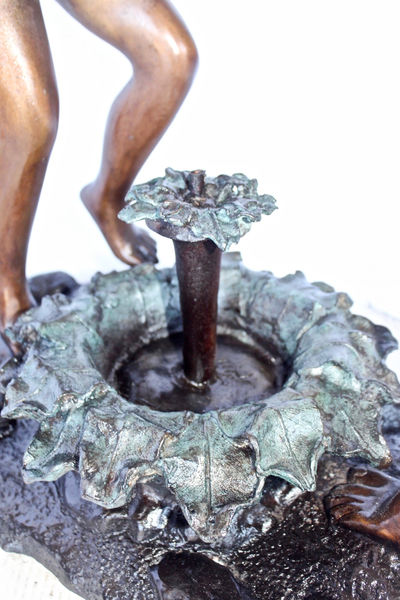 Young dancing girls circling fountain bronze statue - Size: 14" x 29" x 38"H.