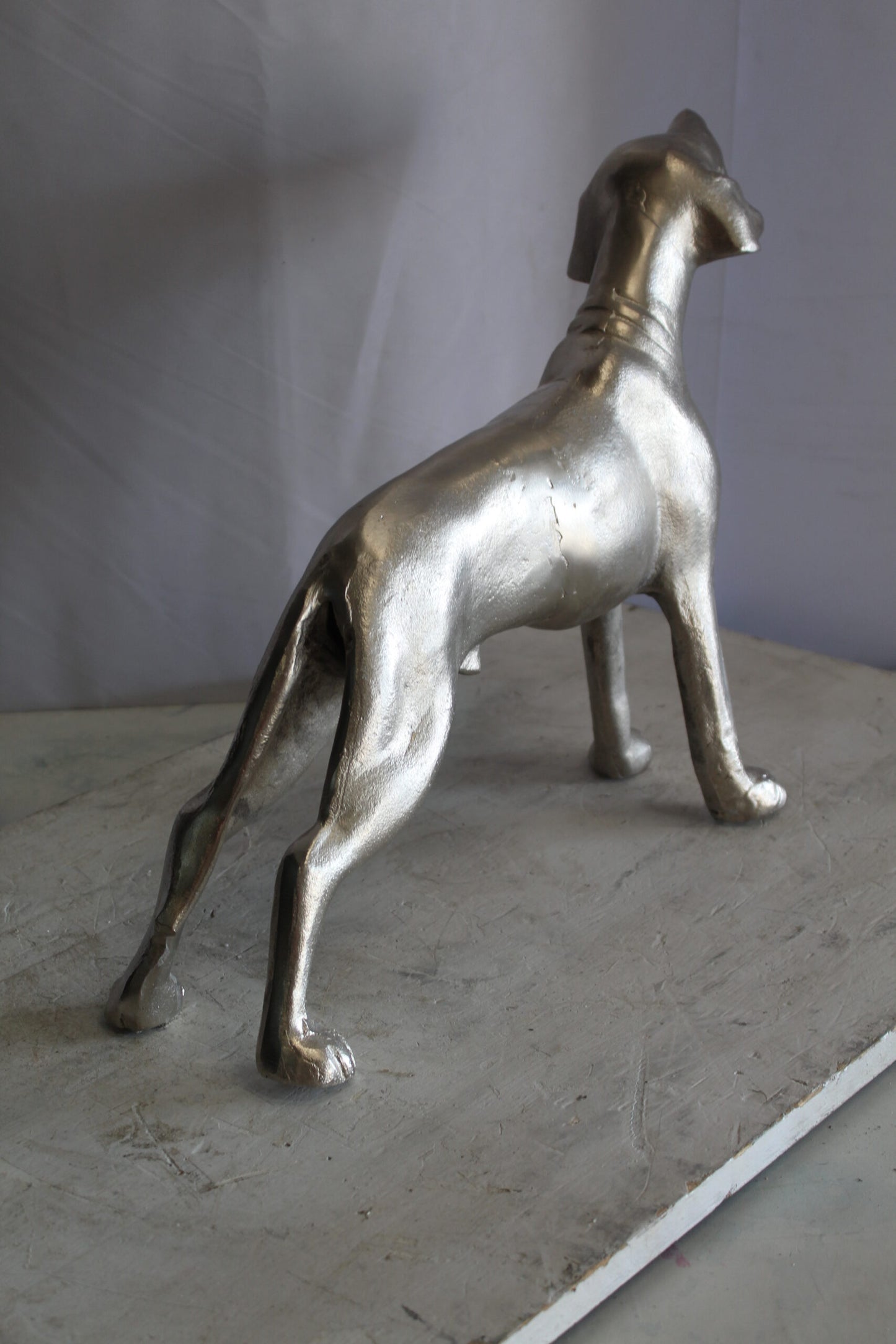 Aluminum Jagdhunde Dog Statue, Elegant Art Piece 22" x 6" x 15"H