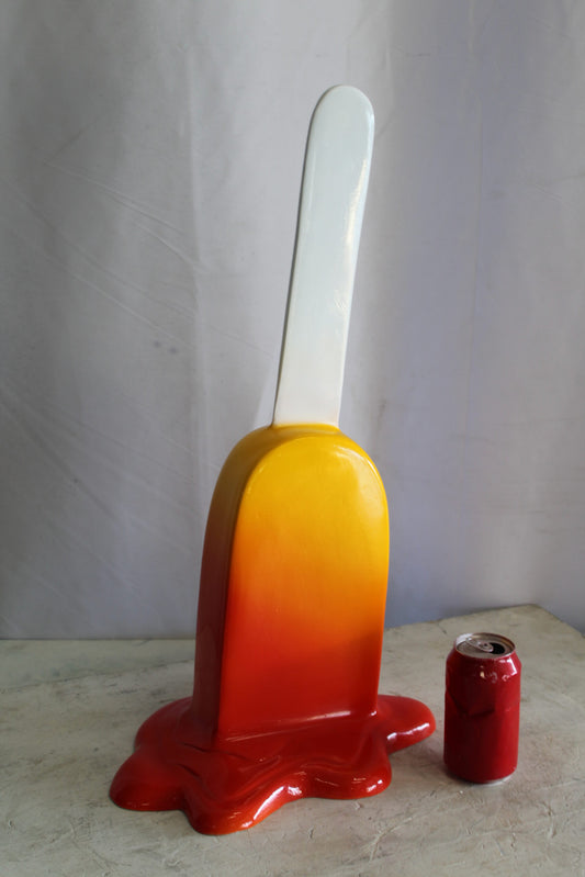 Red and Orange, Giant Popsicle made of Fiberglass 9" x 12" x 24"H