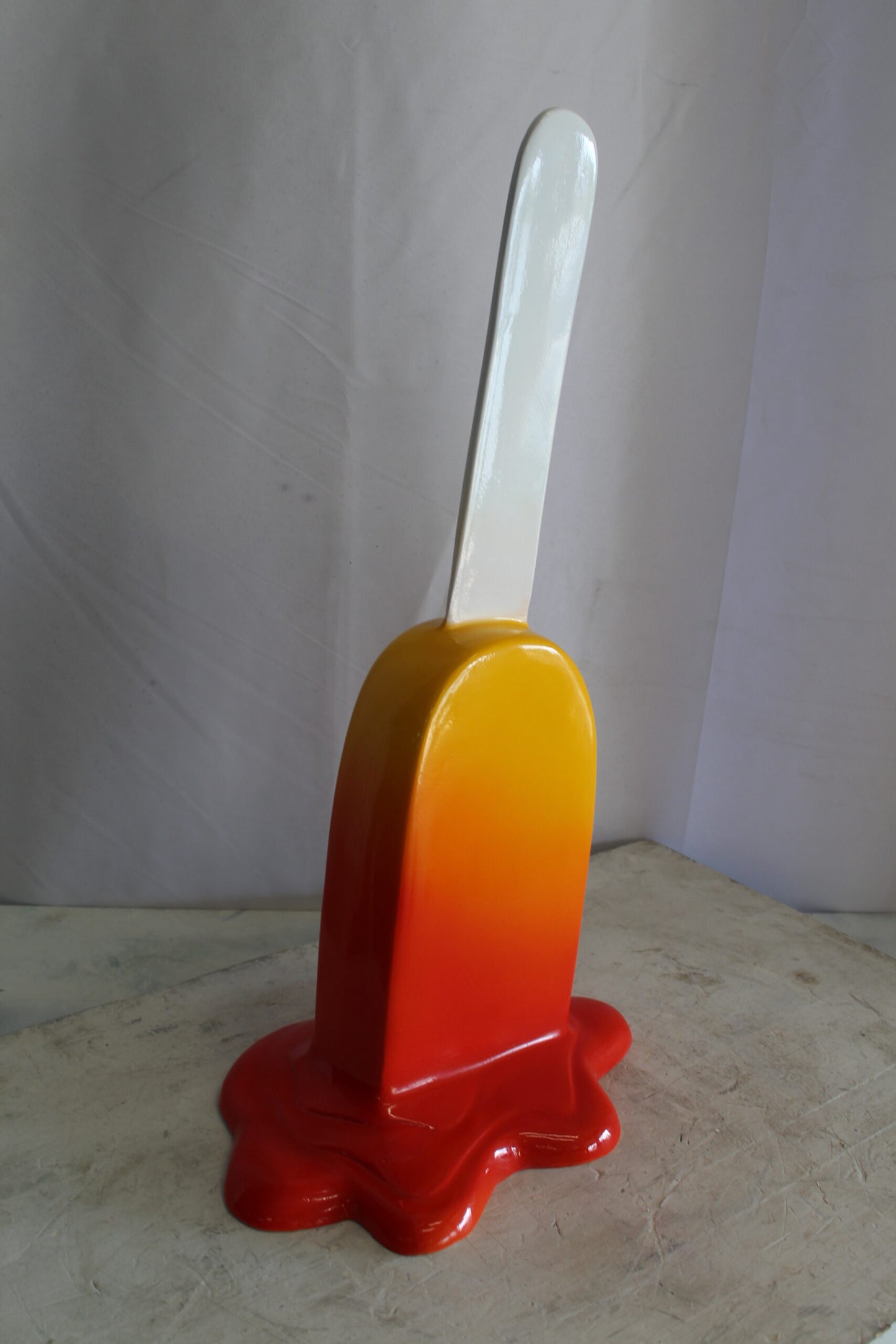 Red and Orange, Giant Popsicle made of Fiberglass 9" x 12" x 24"H