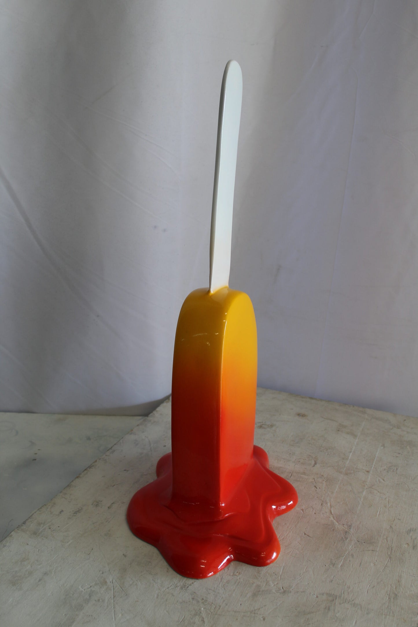 Red and Orange, Giant Popsicle made of Fiberglass 9" x 12" x 24"H