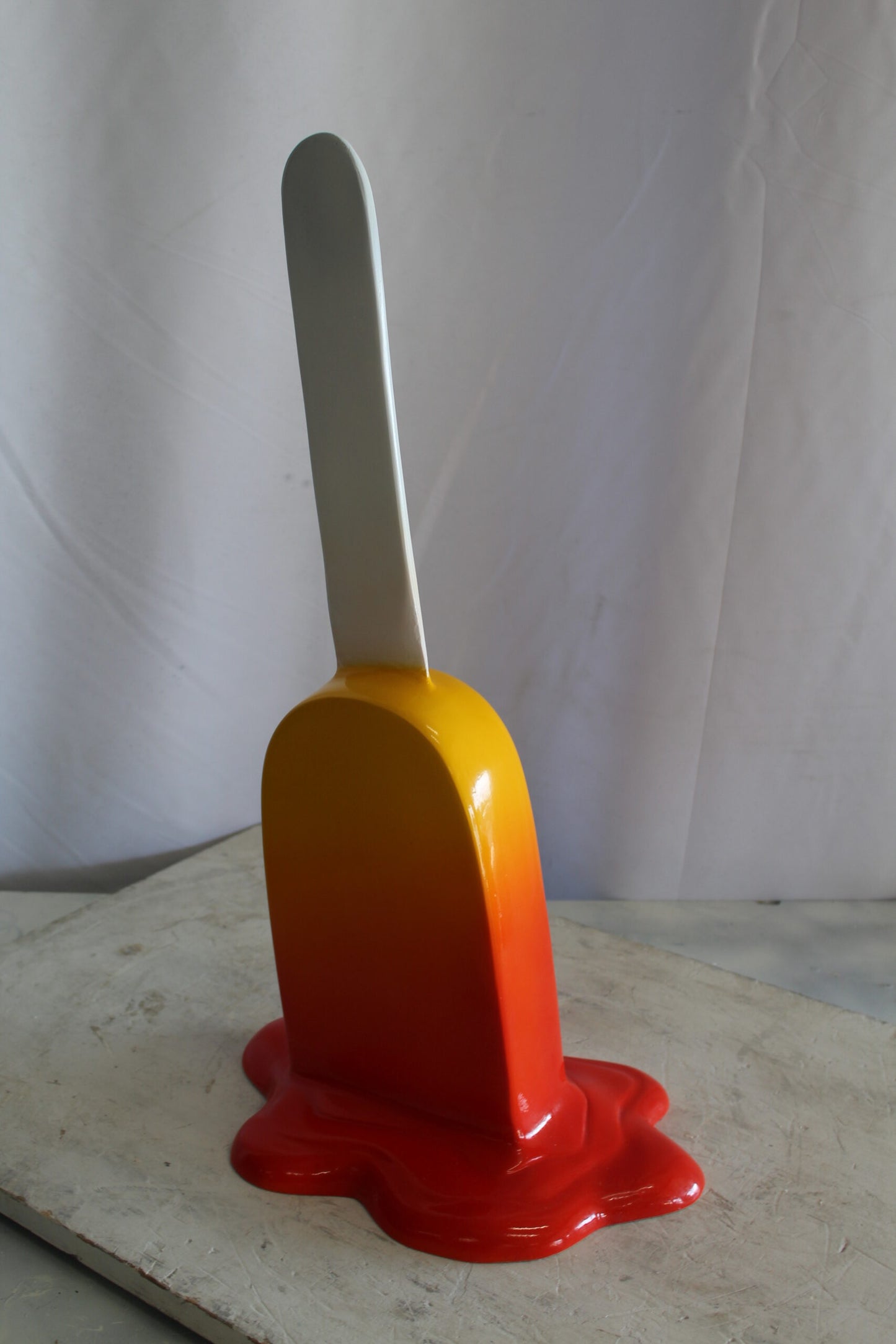 Red and Orange, Giant Popsicle made of Fiberglass 9" x 12" x 24"H