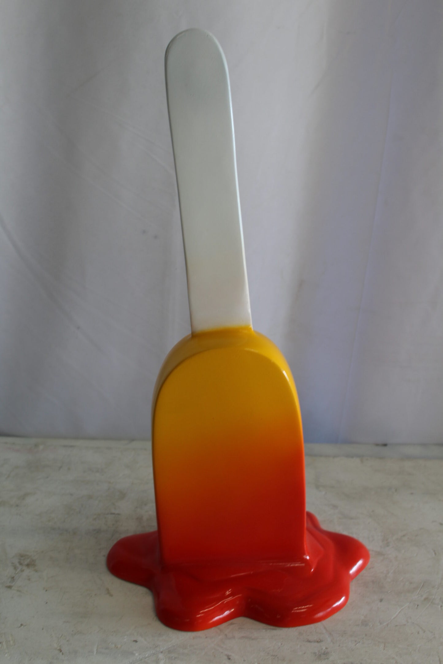 Red and Orange, Giant Popsicle made of Fiberglass 9" x 12" x 24"H