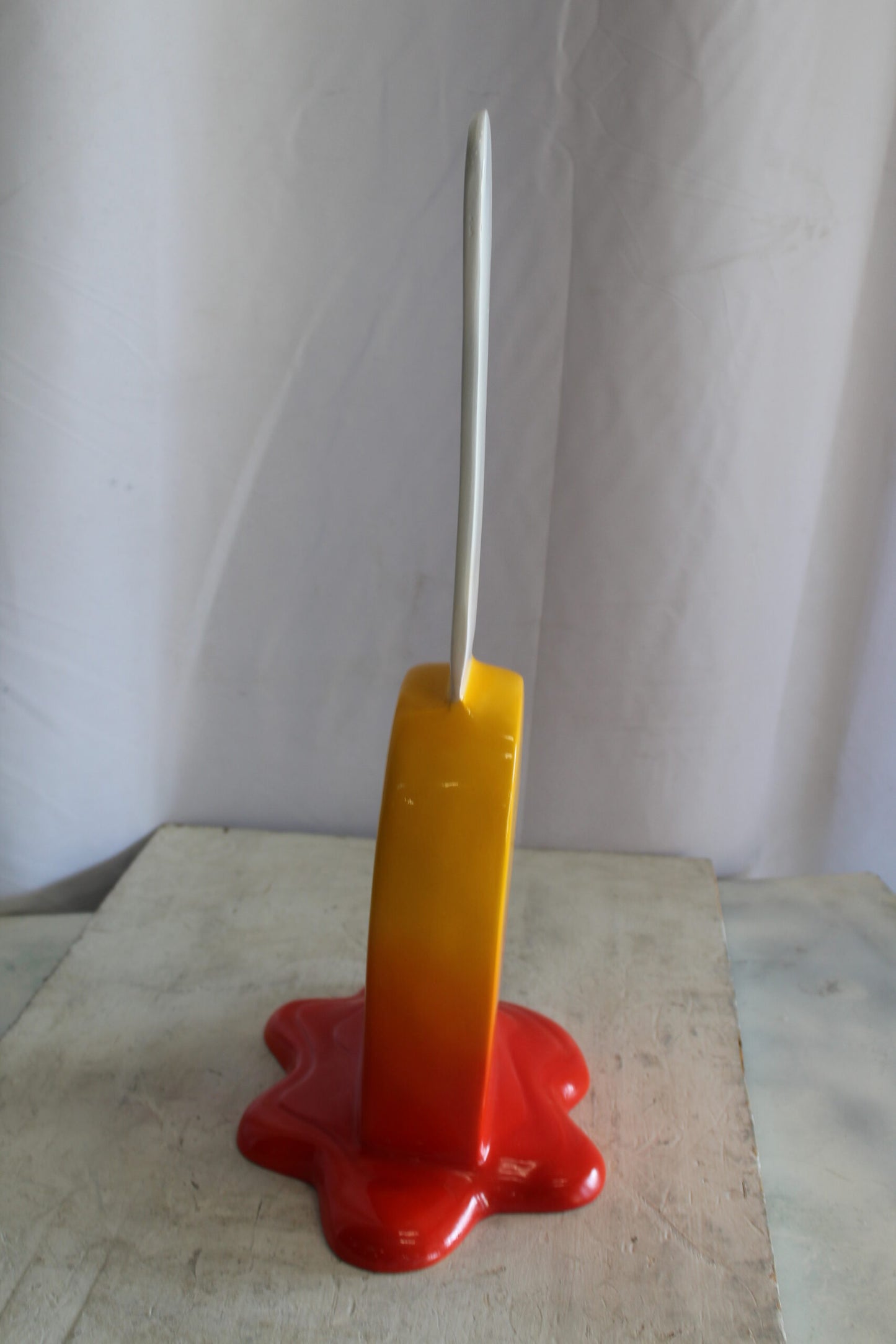 Red and Orange, Giant Popsicle made of Fiberglass 9" x 12" x 24"H