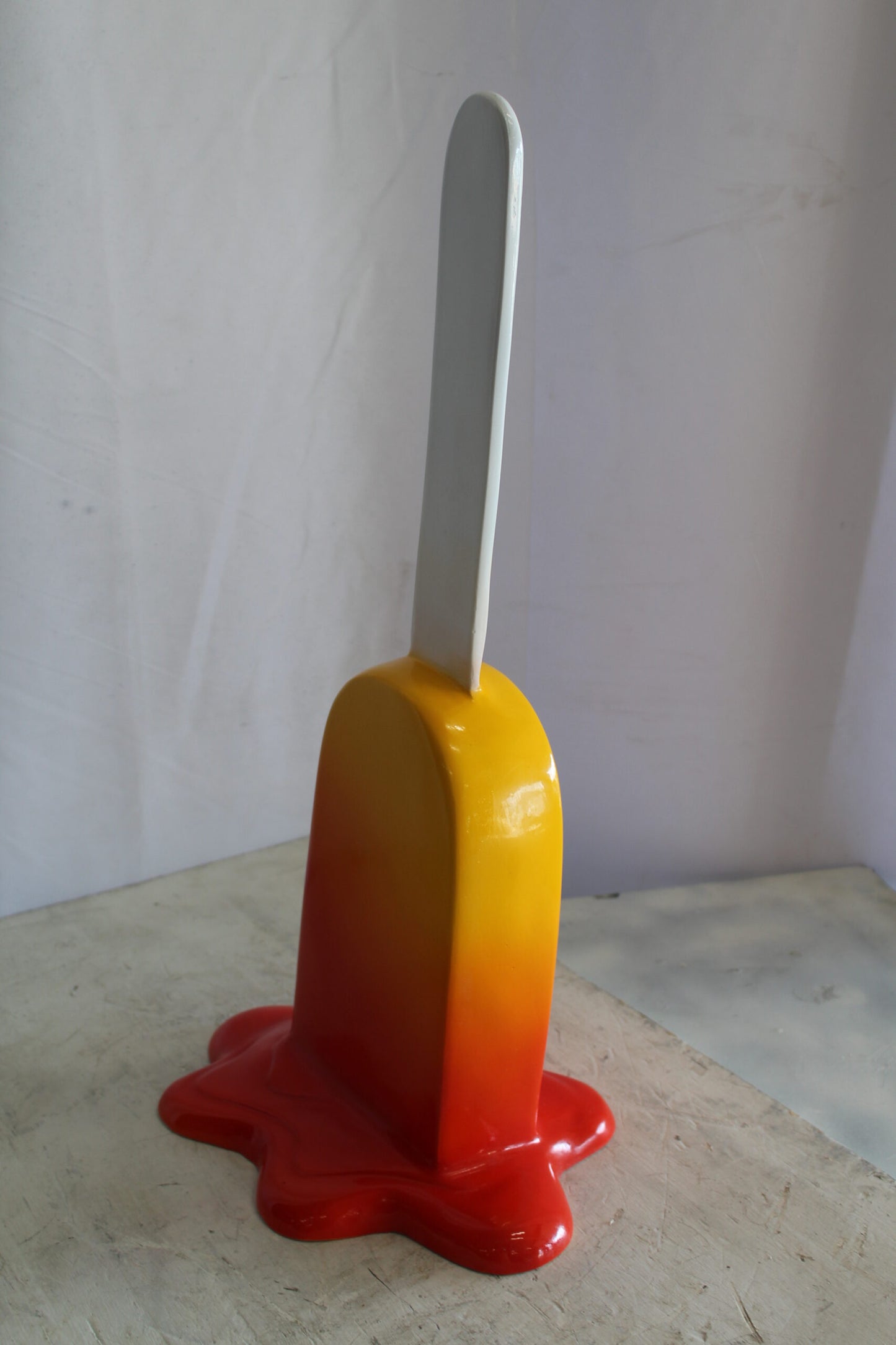 Red and Orange, Giant Popsicle made of Fiberglass 9" x 12" x 24"H
