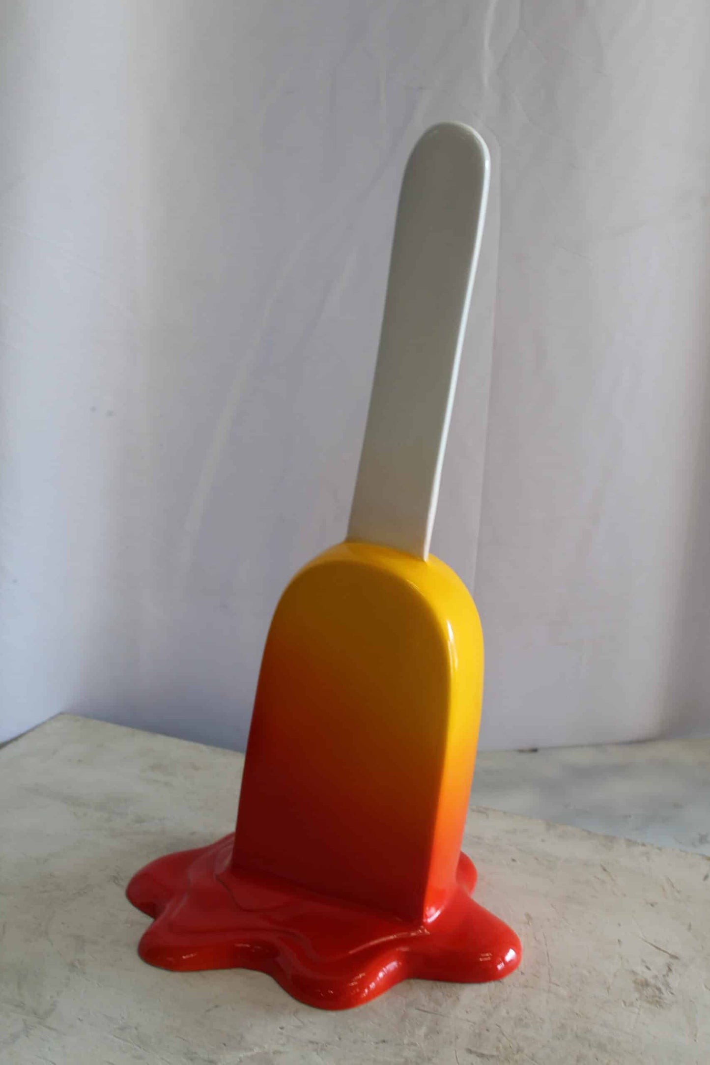 Red and Orange, Giant Popsicle made of Fiberglass 9" x 12" x 24"H