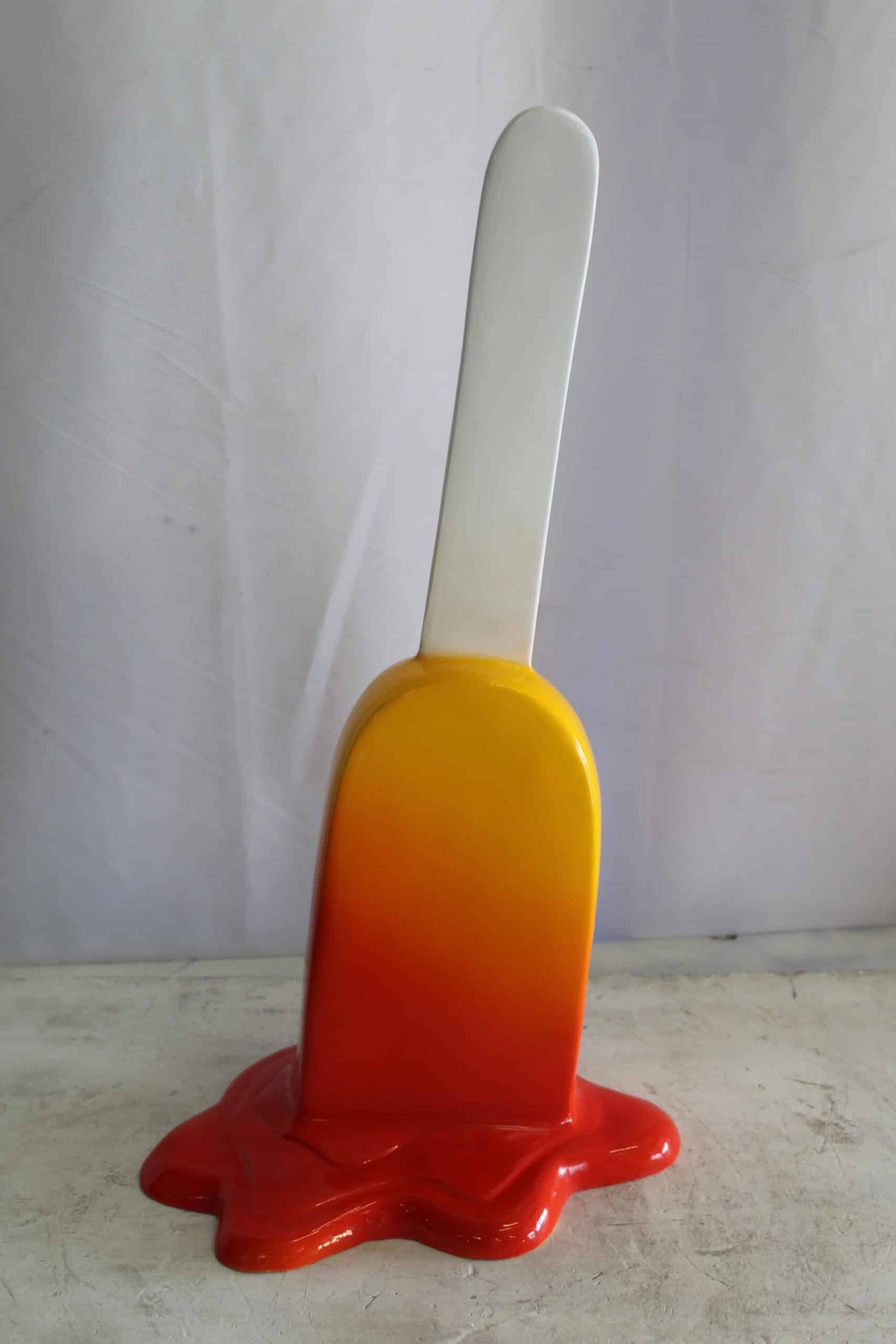 Red and Orange, Giant Popsicle made of Fiberglass 9" x 12" x 24"H