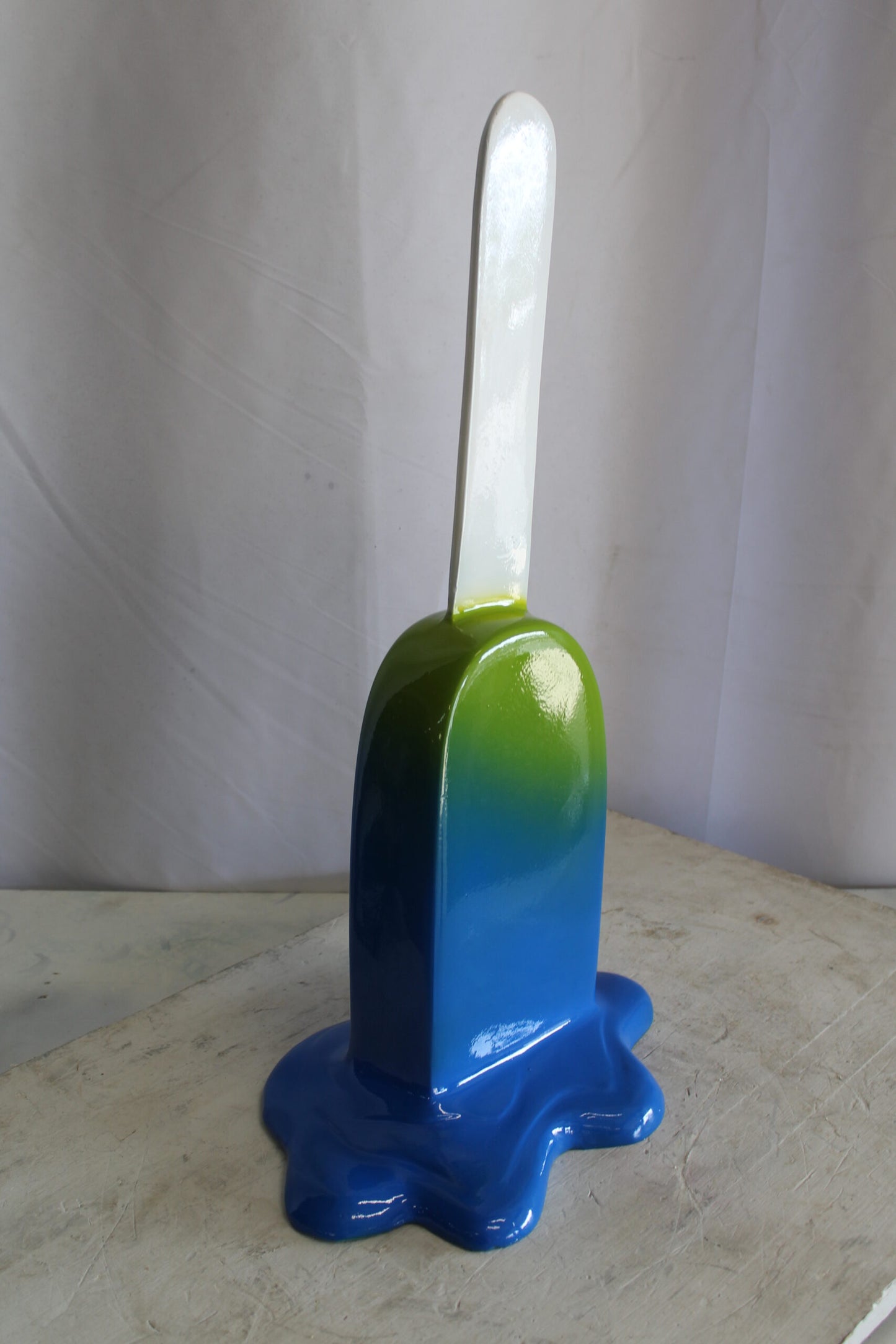 Green and Blue, Giant Popsicle made of Fiberglass 9" x 12" x 24"H