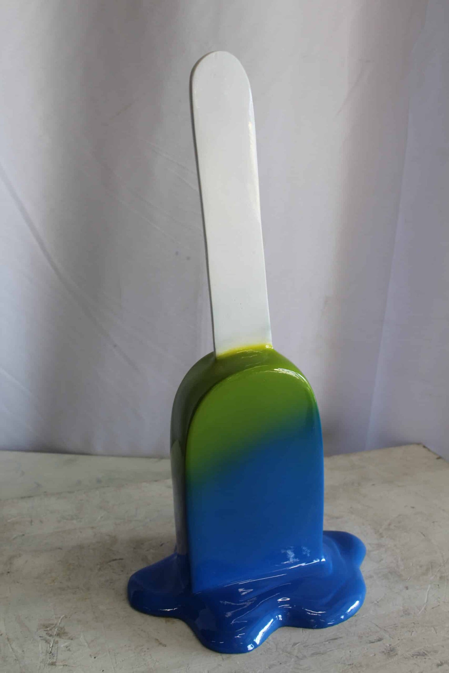 Green and Blue, Giant Popsicle made of Fiberglass 9" x 12" x 24"H