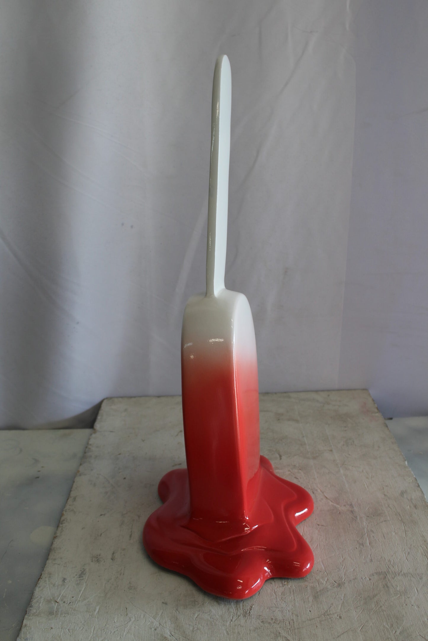 Red and White, Giant Popsicle made of Fiberglass 9" x 12" x 24"H