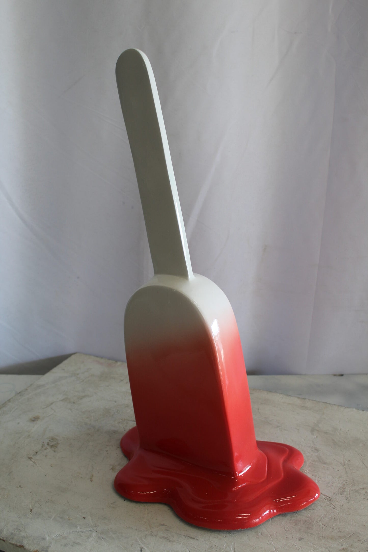 Red and White, Giant Popsicle made of Fiberglass 9" x 12" x 24"H