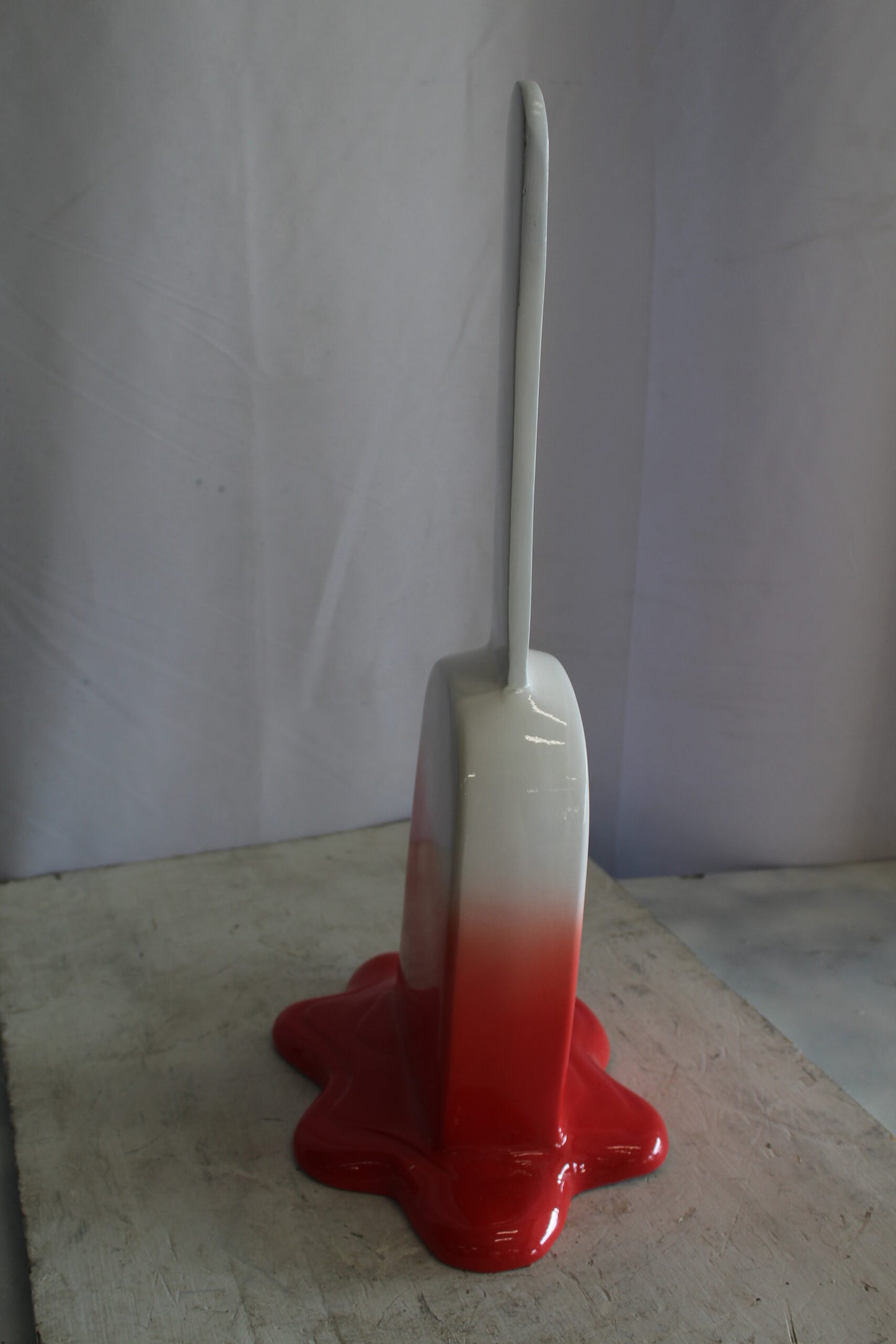 Red and White, Giant Popsicle made of Fiberglass 9" x 12" x 24"H