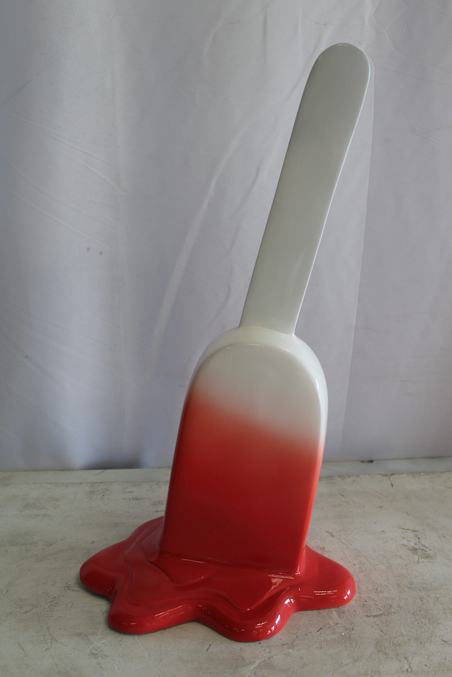 Red and White, Giant Popsicle made of Fiberglass 9" x 12" x 24"H