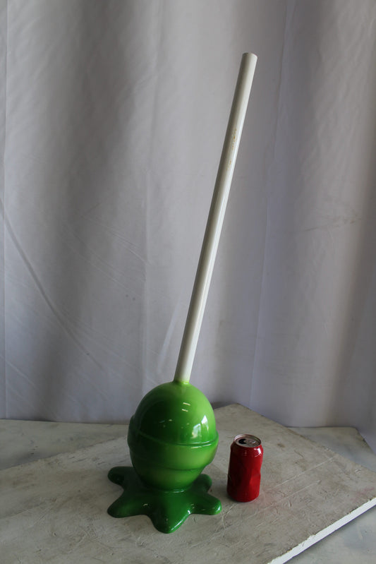 Green Oversized Fiberglass Lollipop Statue 10" x 10" x 34"H