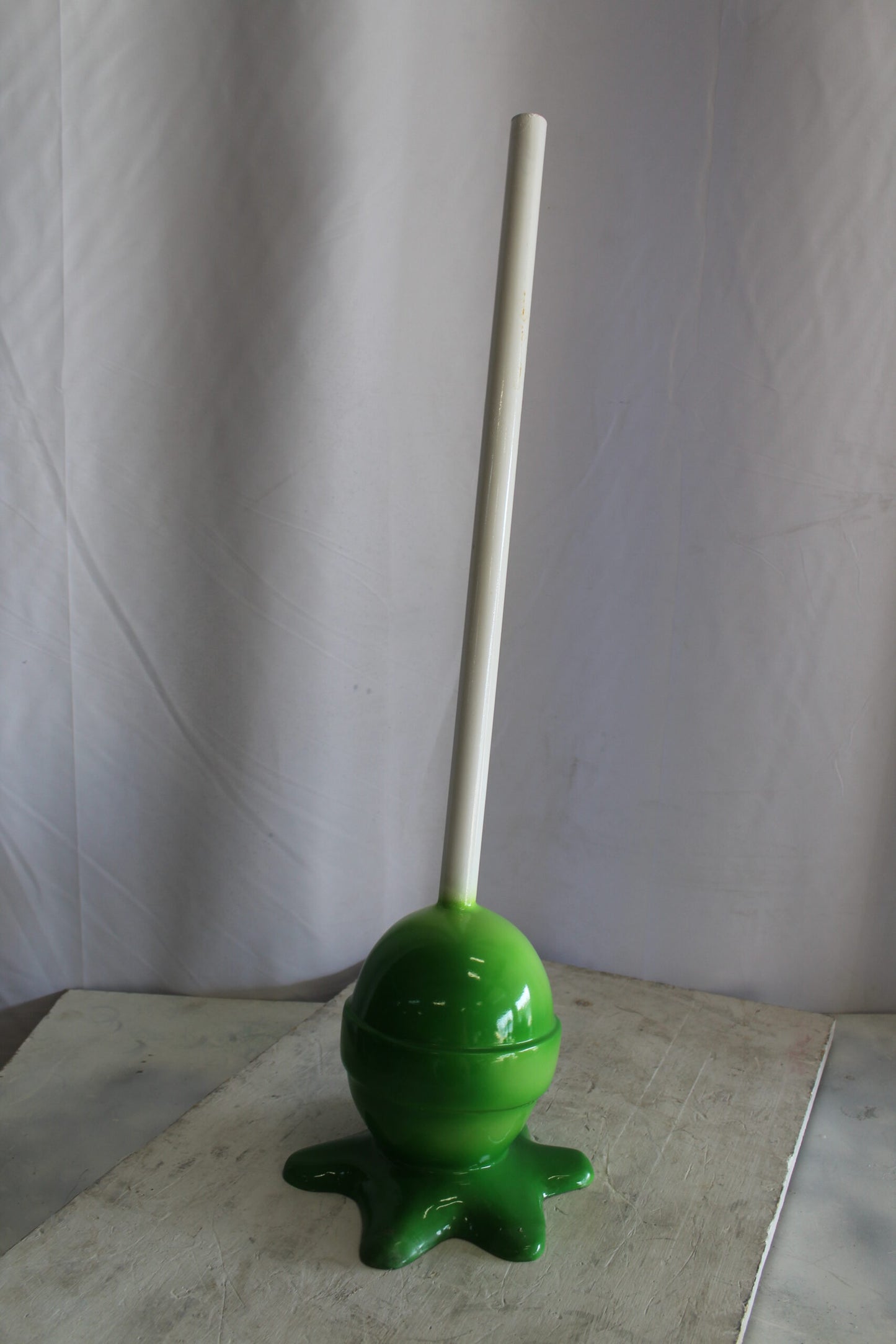 Green Oversized Fiberglass Lollipop Statue 10" x 10" x 34"H