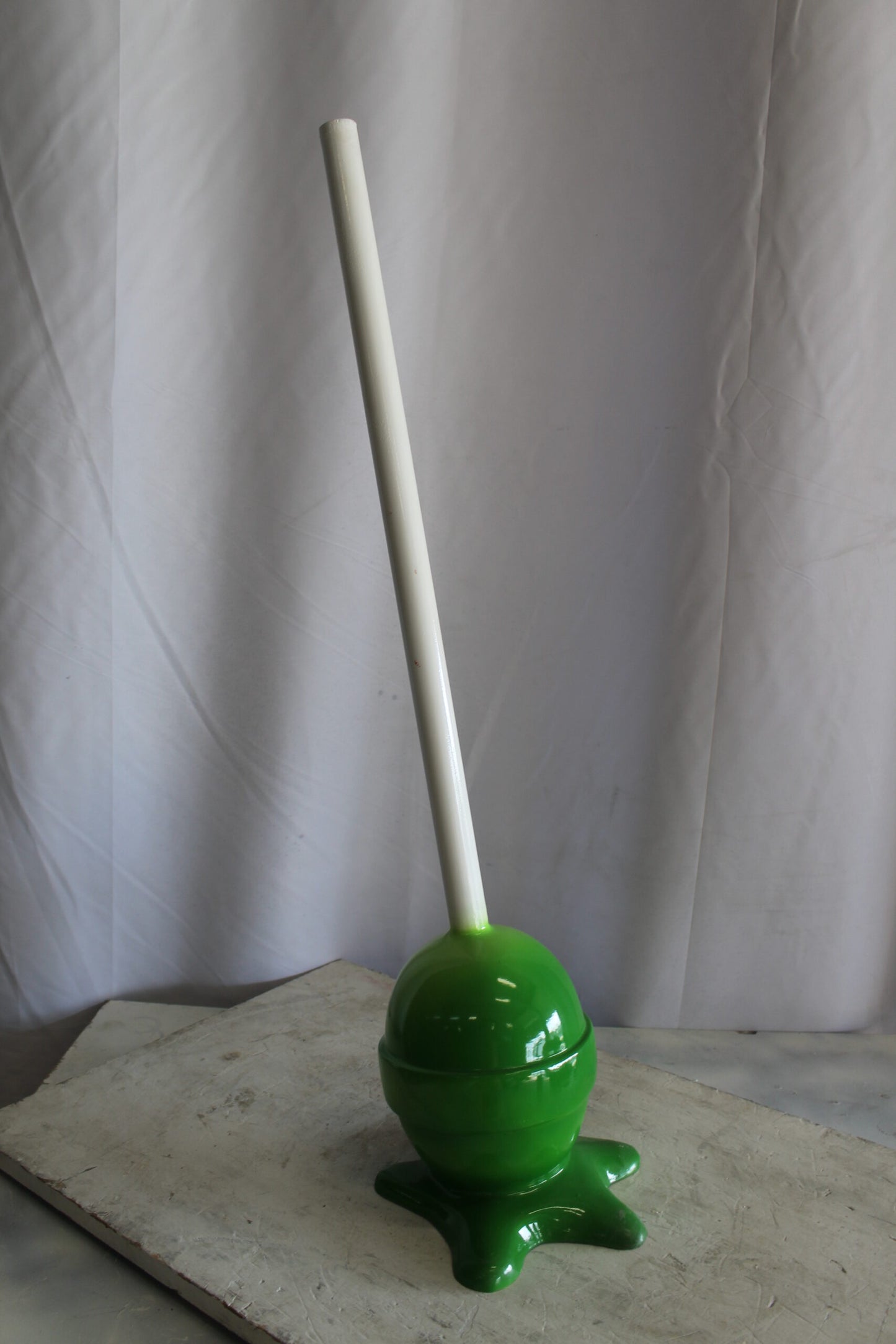 Green Oversized Fiberglass Lollipop Statue 10" x 10" x 34"H