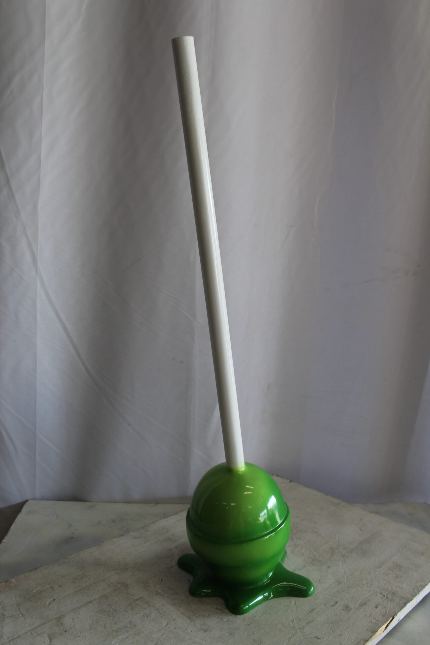 Green Oversized Fiberglass Lollipop Statue 10" x 10" x 34"H