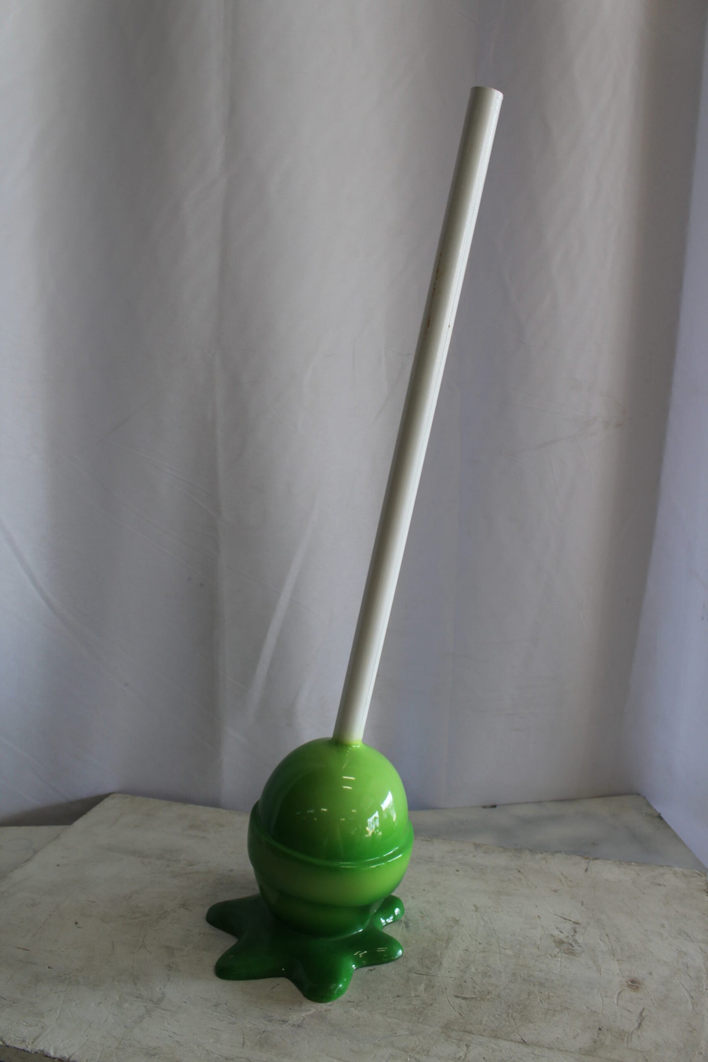 Green Oversized Fiberglass Lollipop Statue 10" x 10" x 34"H