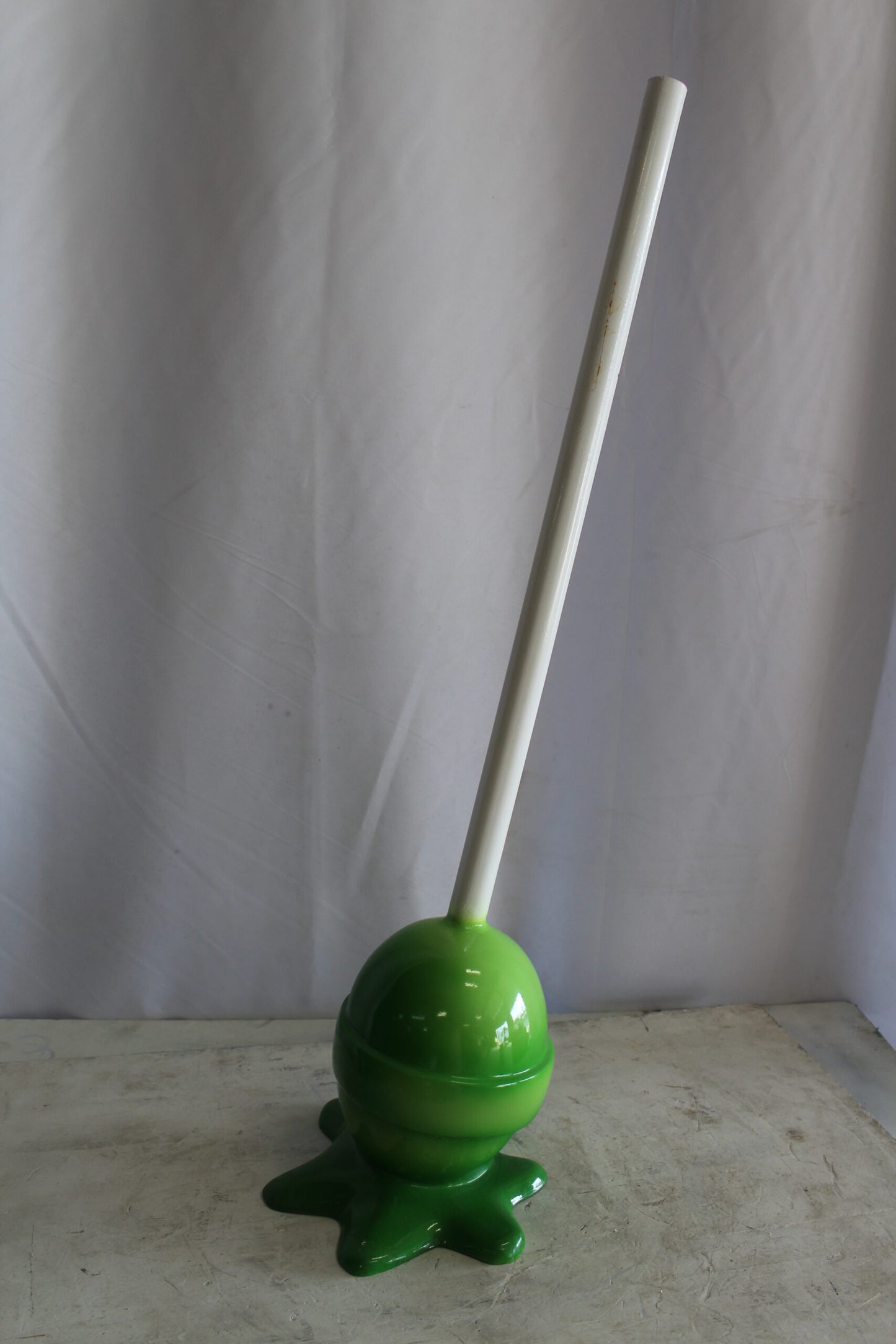 Green Oversized Fiberglass Lollipop Statue 10" x 10" x 34"H