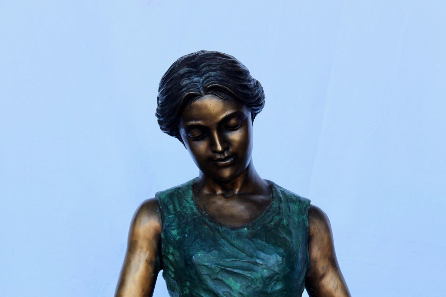 Mother and her sweet sleeping baby bronze statue - Size: 30"L x 28"W x 49"H.