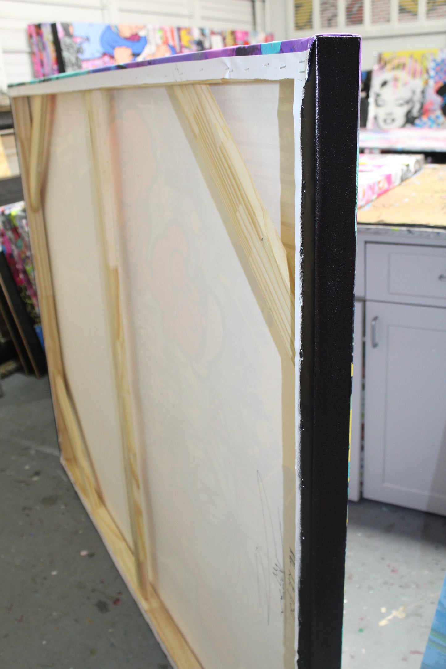 Ocean Drive, Acrylic Painting, Stretched Canvas, Wall Art by Jozza 70" x 32"