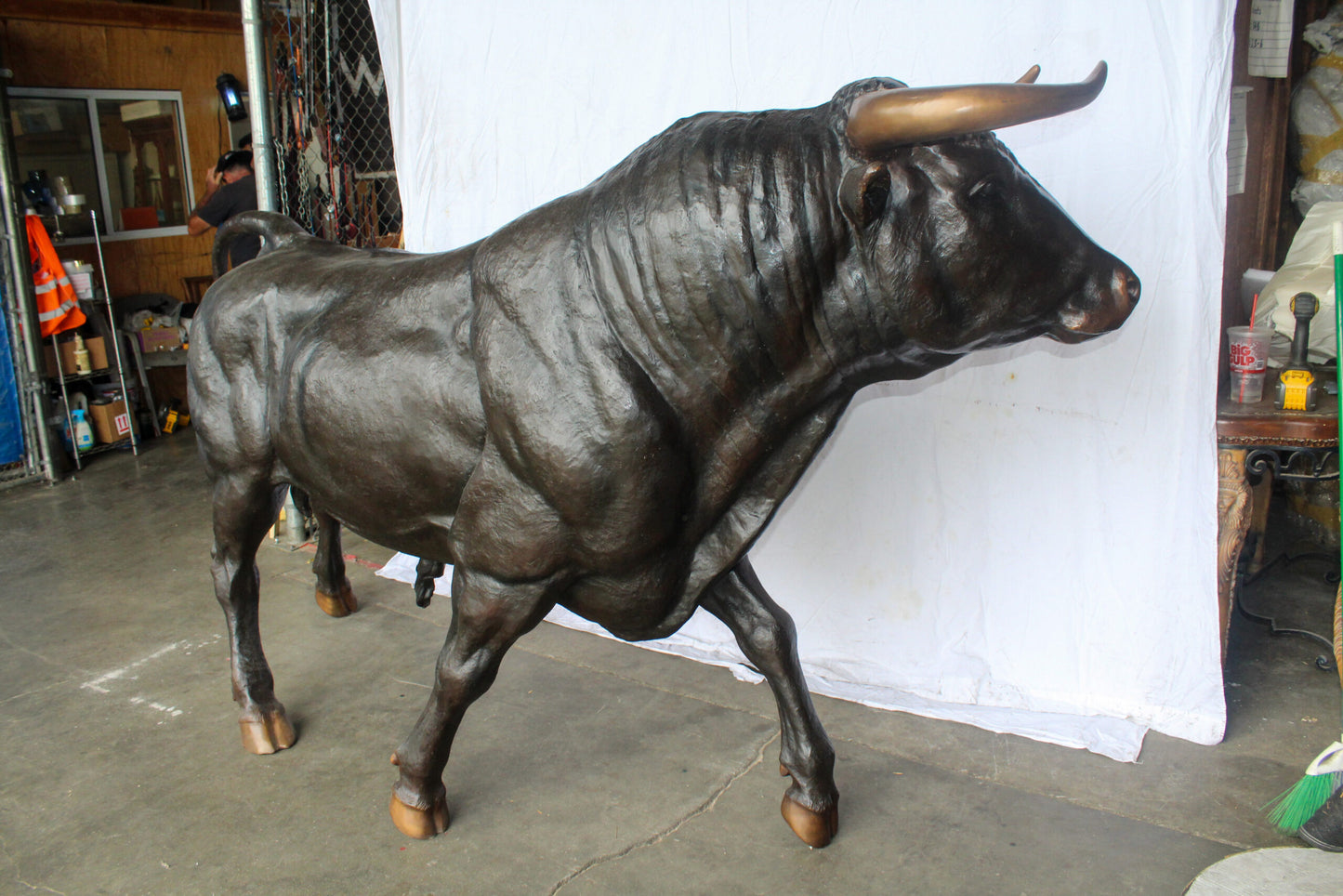 Giant Bronze Bull Statue, for Homes, Parks, Commercial 102" x 36" x 63"H