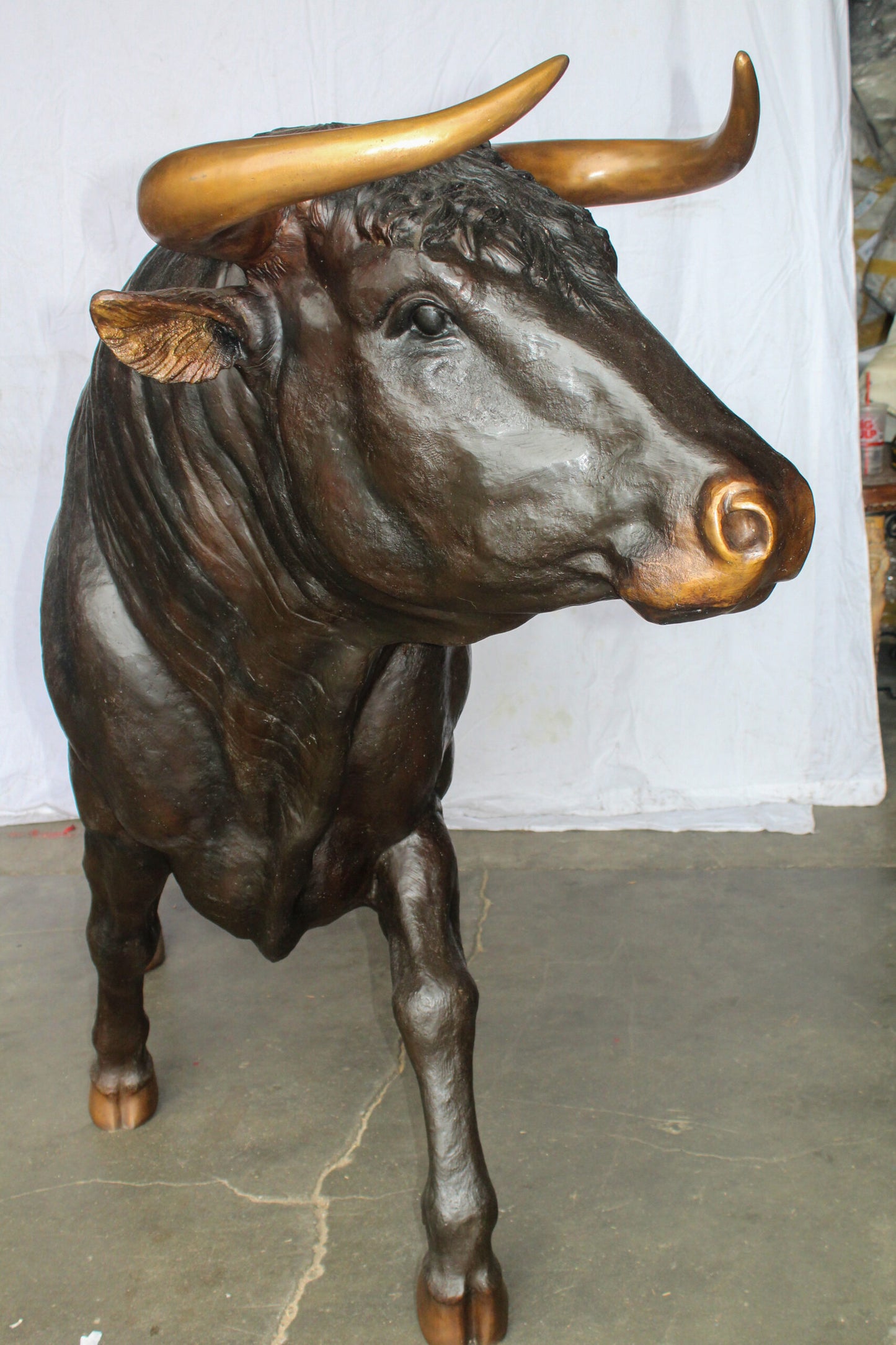 Giant Bronze Bull Statue, for Homes, Parks, Commercial 102" x 36" x 63"H