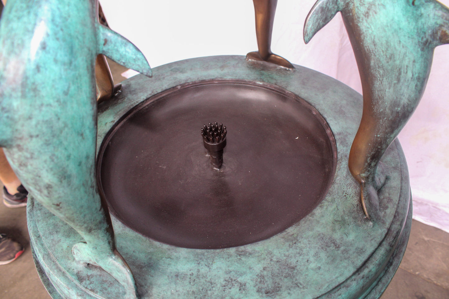 Three Dolphins Bronze Fountain Green Patina Finish 26" x 26" x 47"H