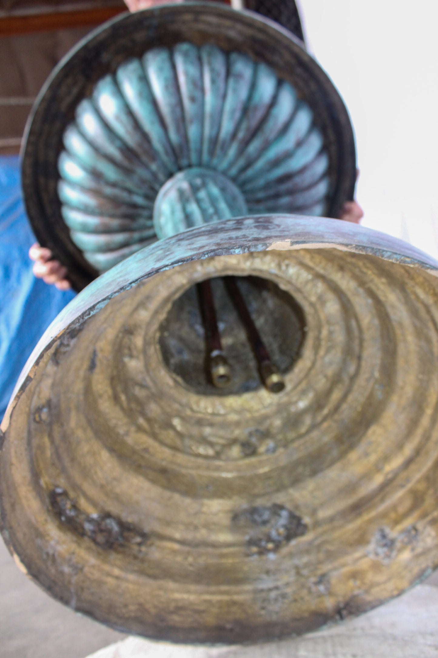 Three Dolphins Bronze Fountain Green Patina Finish 26" x 26" x 47"H